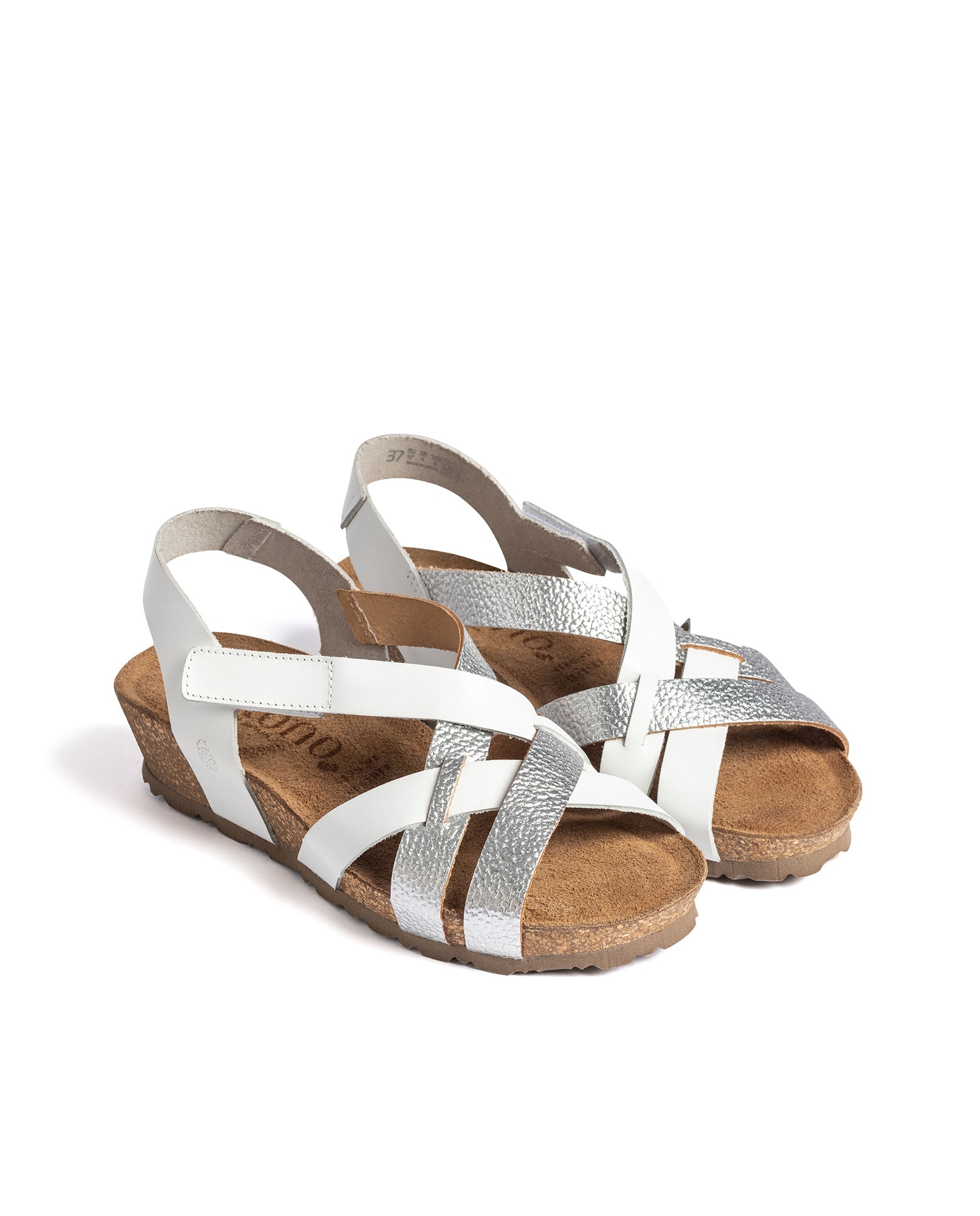 Yokono - Sandalias de cuña de mujer de piel.