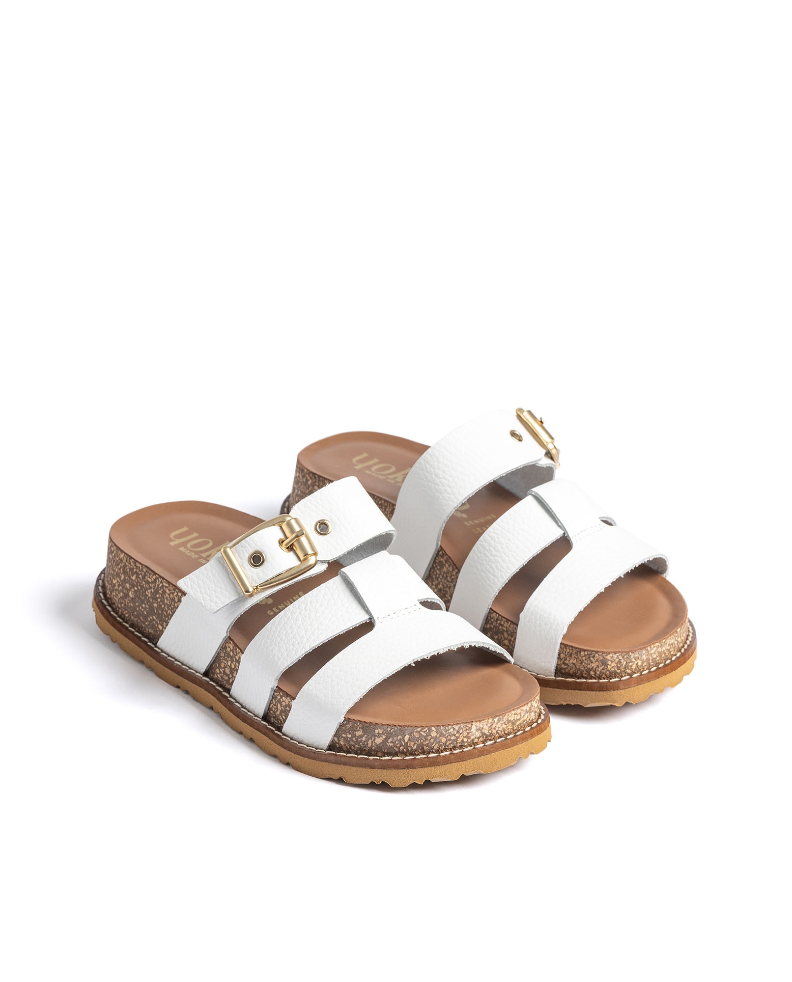 Sandalias de tacón de mujer de piel - Yokono - Blanco Blanco-2