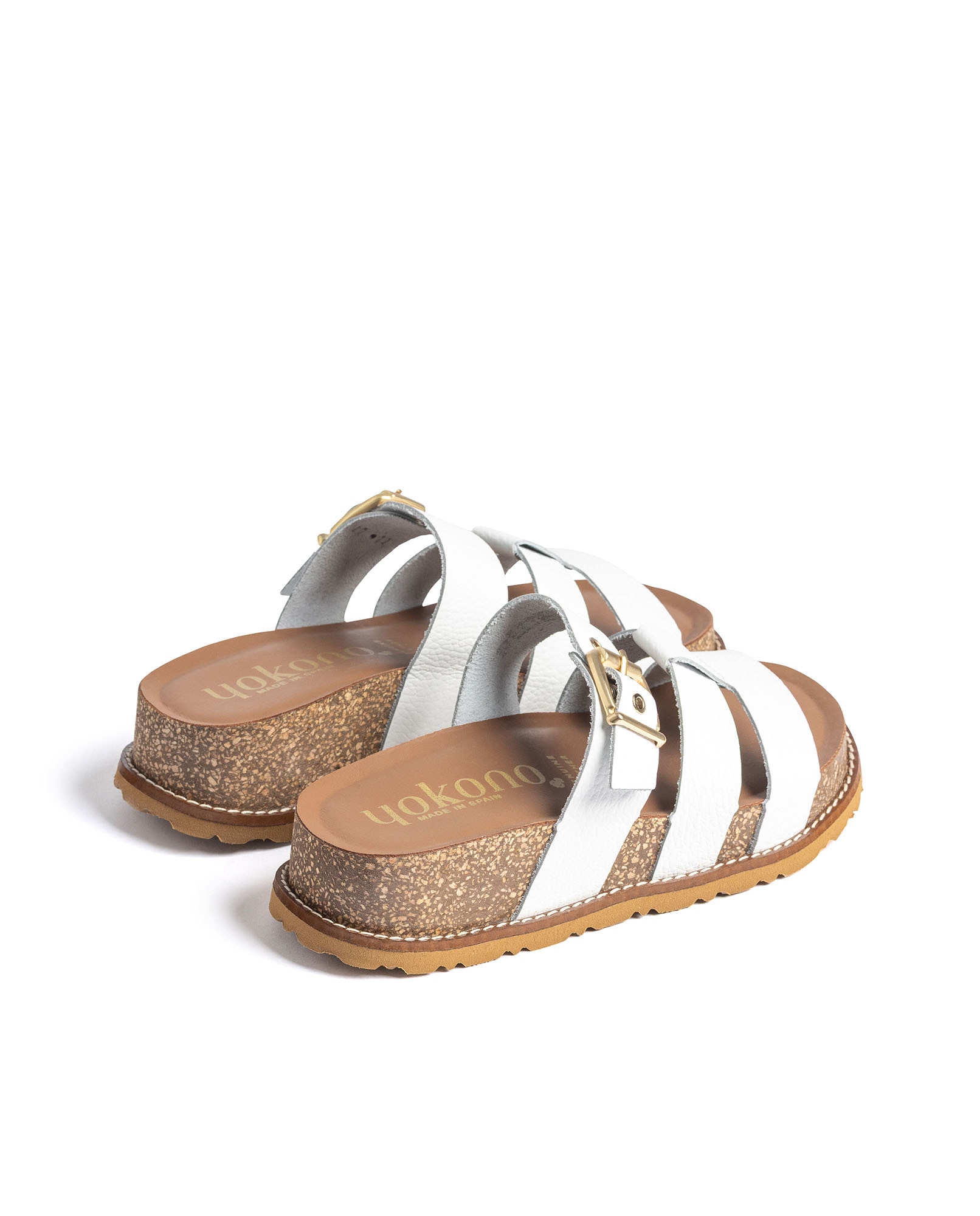 Sandalias de tacón de mujer de piel - Yokono - Blanco Blanco-4