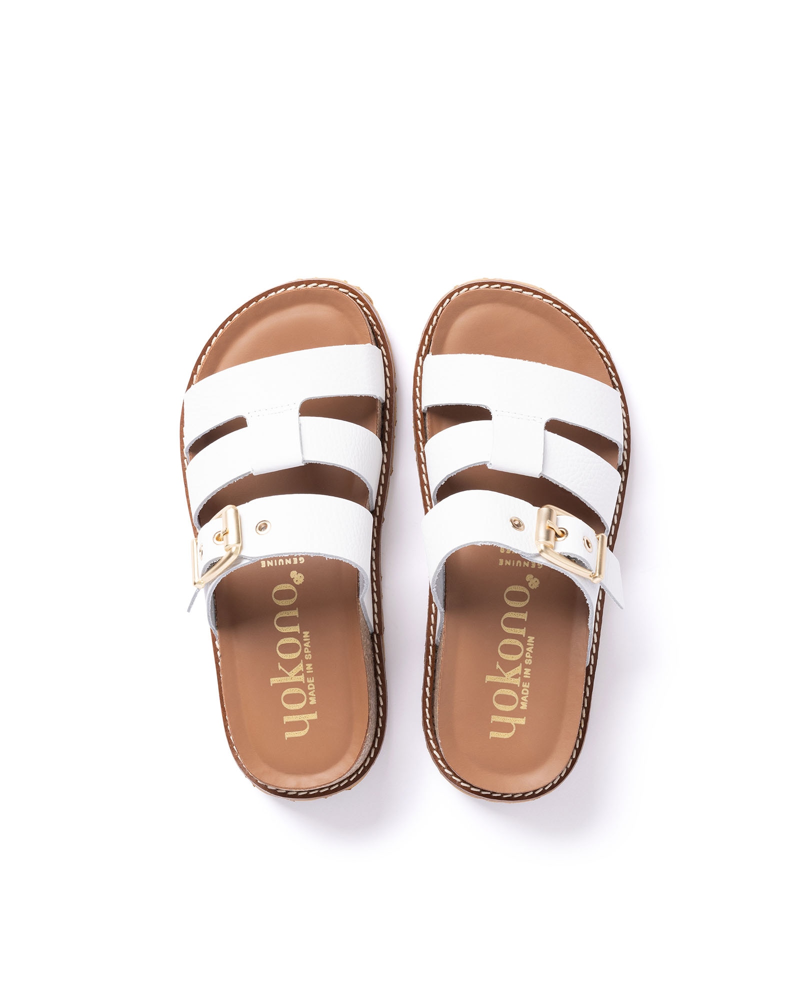 Sandalias de tacón de mujer de piel - Yokono - Blanco Blanco-5