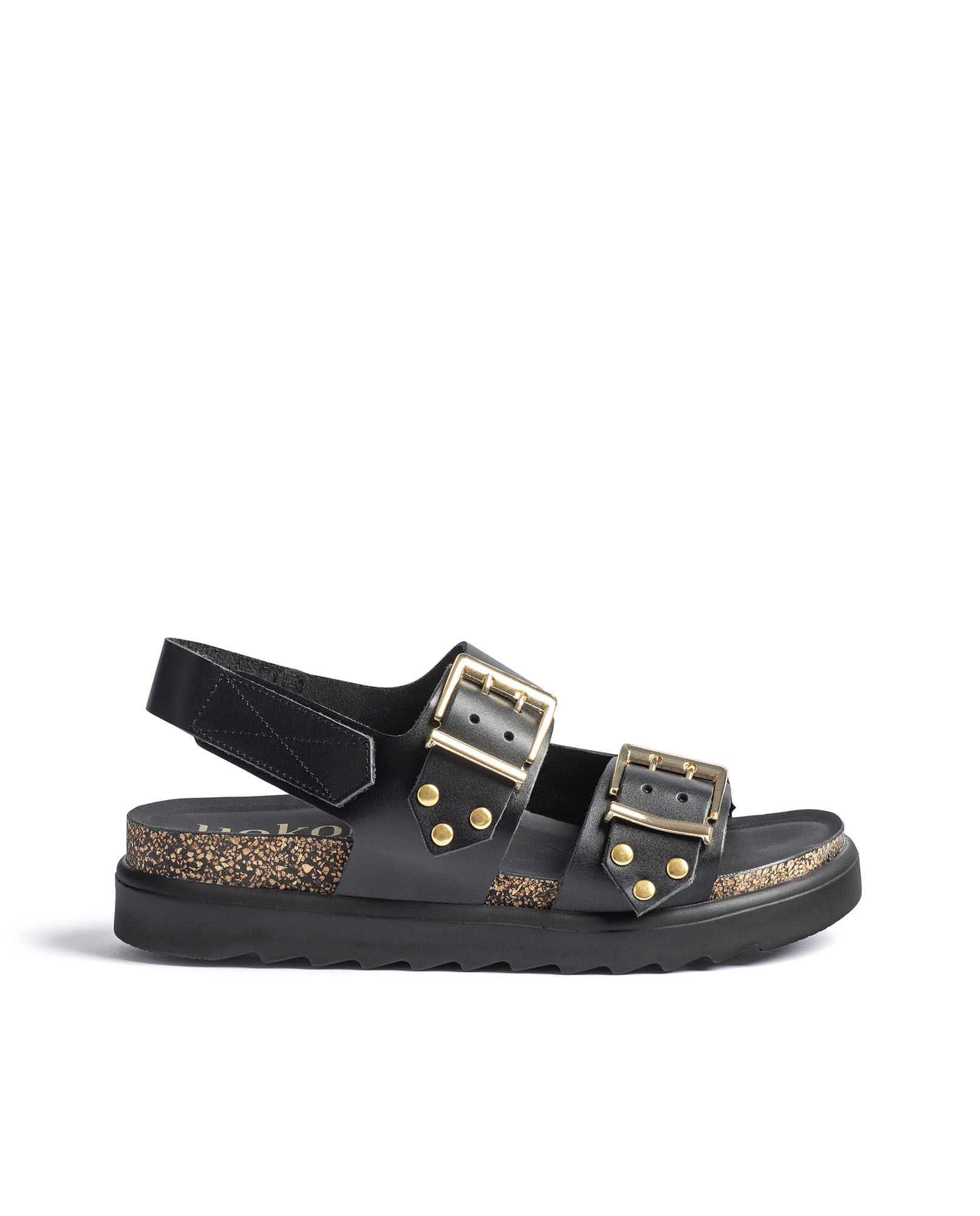 Sandalias planas de mujer de piel - Yokono - Negro Negro-1