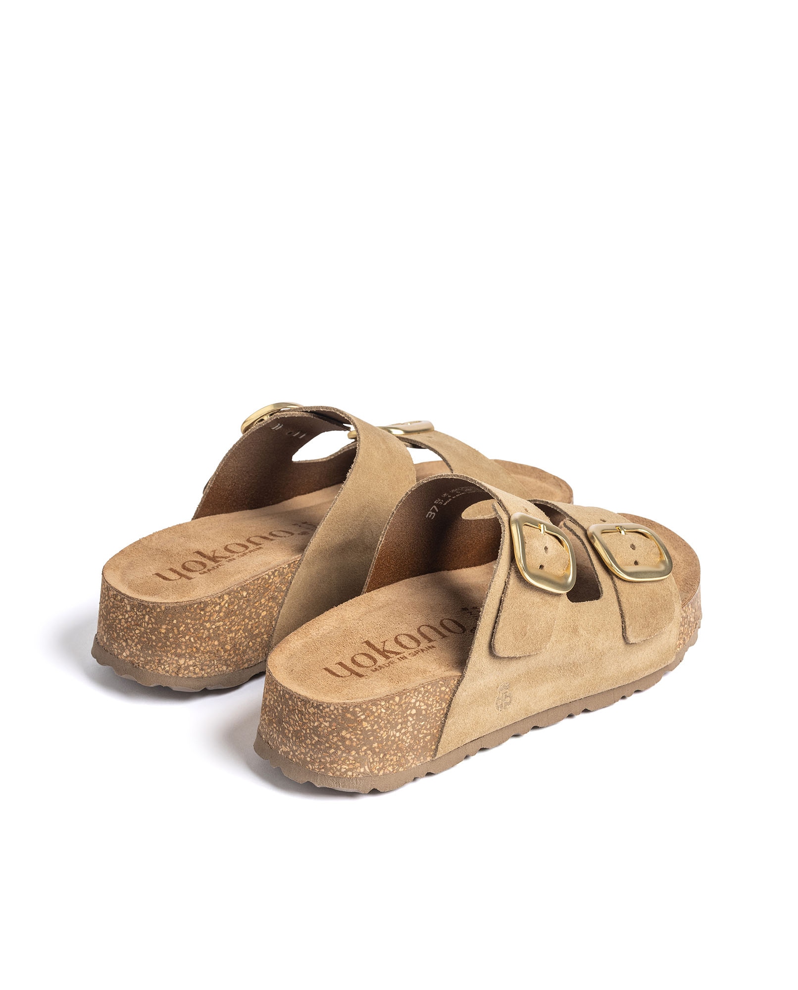 Sandalias de tacón de mujer de piel - Yokono - Marrón claro Marrón claro-4