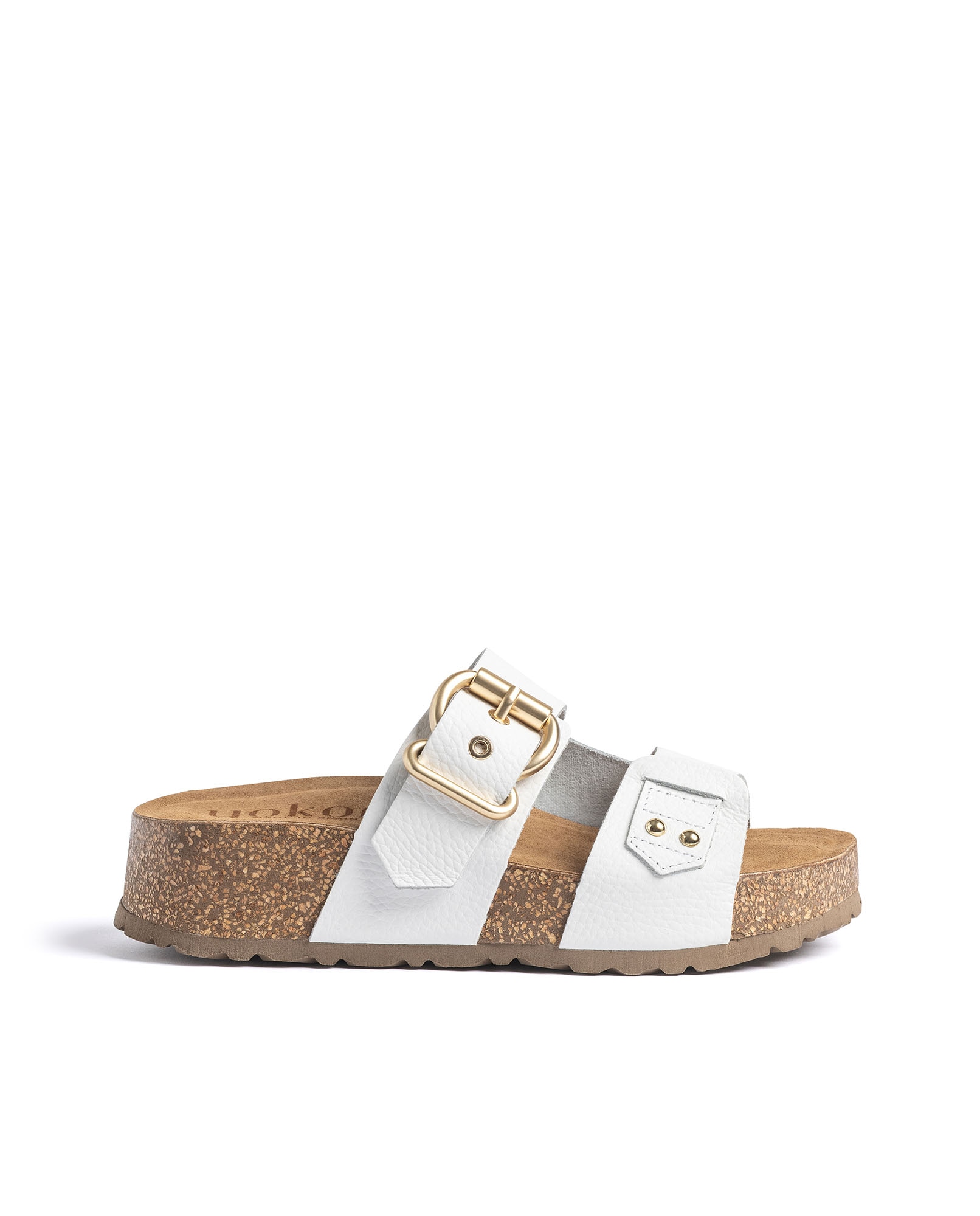Sandalias de cuña de mujer de piel - Yokono - Blanco Blanco-1