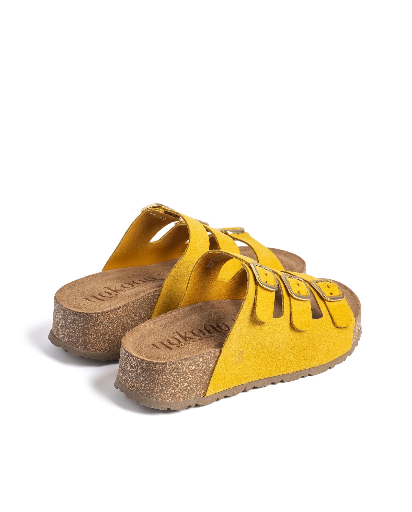 Sandalias de tacón de mujer de piel - Yokono - Amarillo Amarillo-4