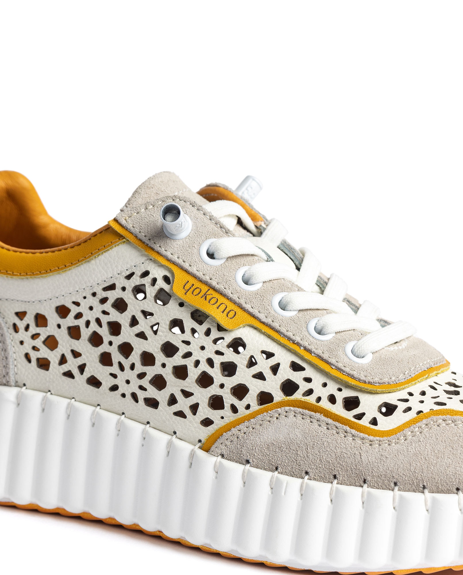 Zapatillas de mujer de piel - Yokono - Naranja mango Naranja mango-3