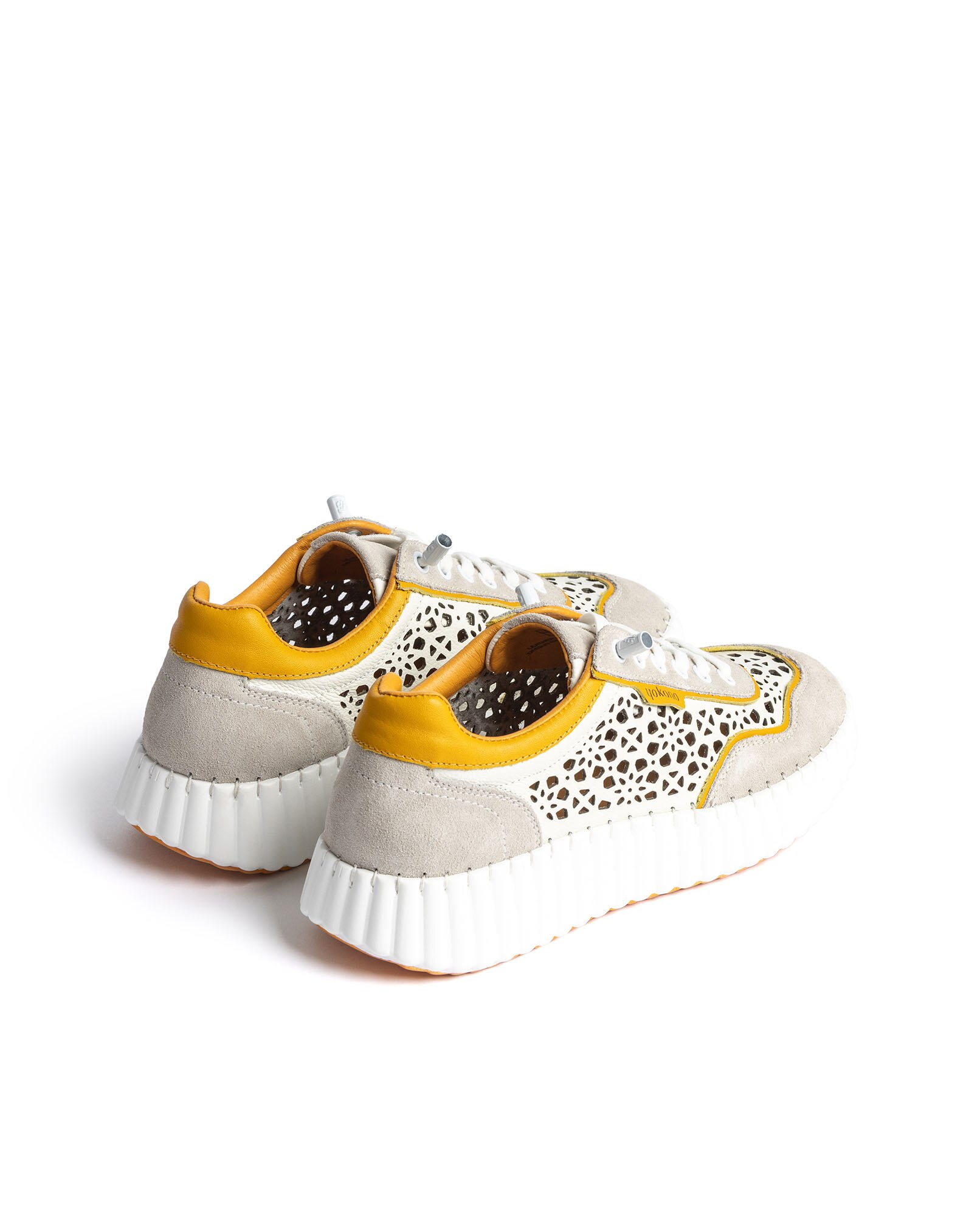 Zapatillas de mujer de piel - Yokono - Naranja mango Naranja mango-4