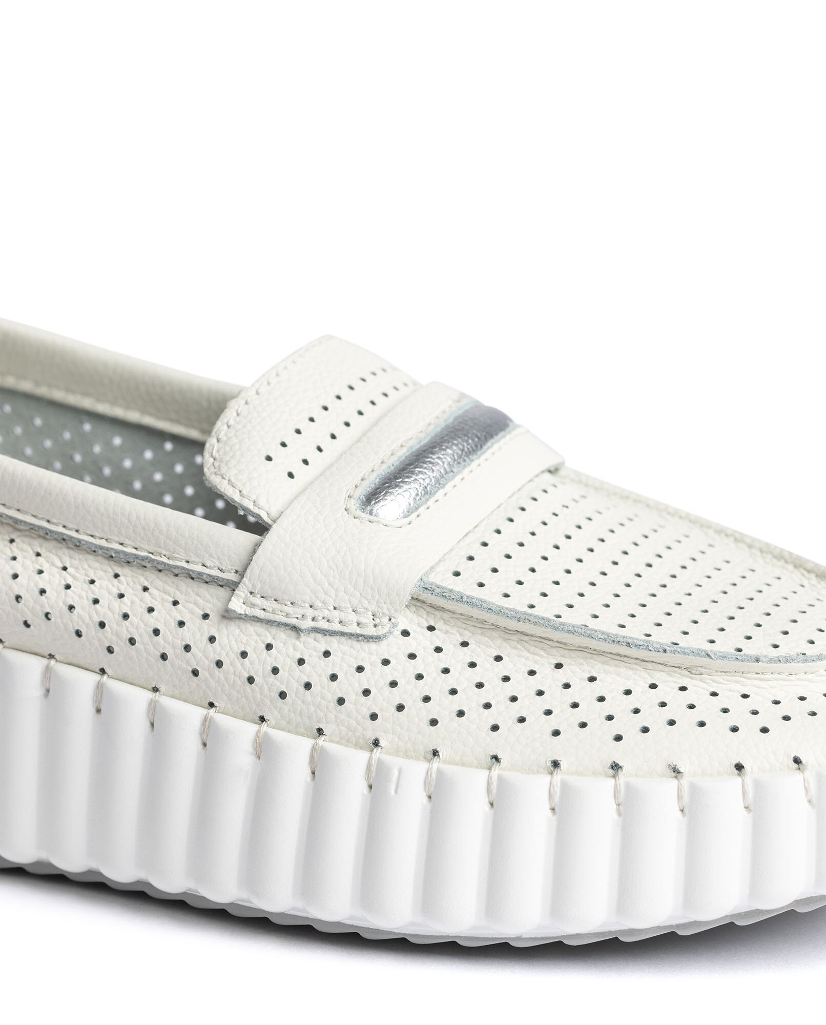Zapatillas de mujer de piel - Yokono - Plateado Plateado-3