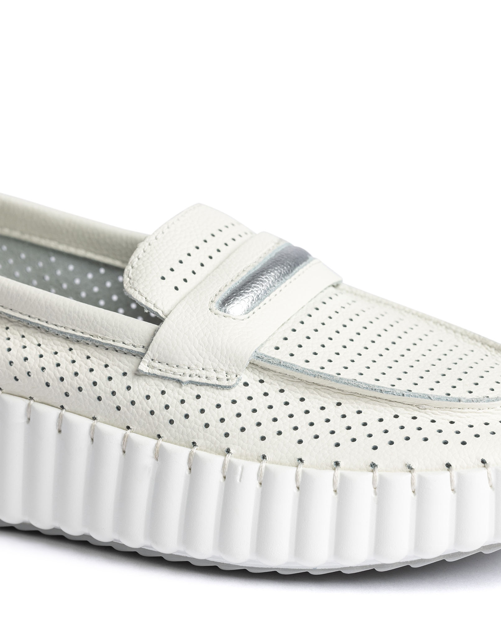 Zapatillas de mujer de piel - Yokono - Blanco Blanco-3