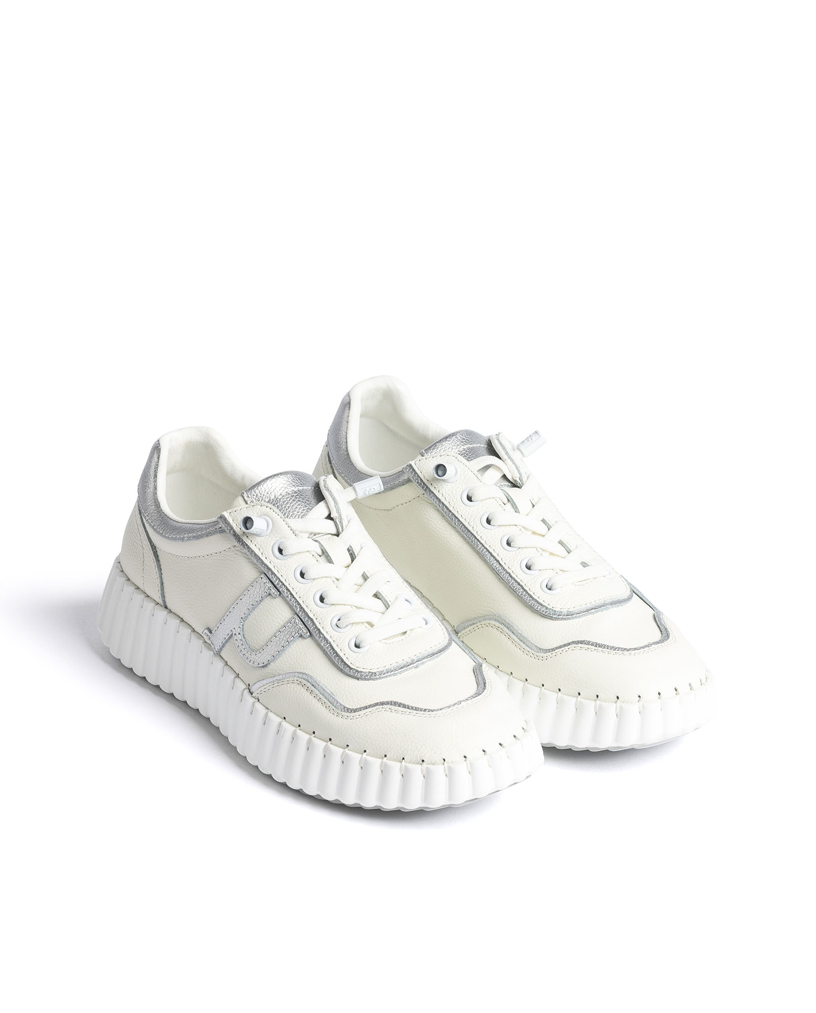 Zapatillas de mujer de piel - Yokono - Plateado Plateado-2