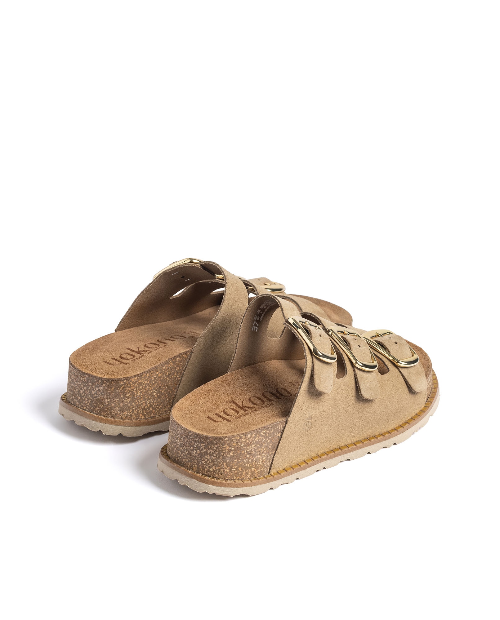Sandalias de tacón de mujer de piel - Yokono - Marrón claro Marrón claro-4