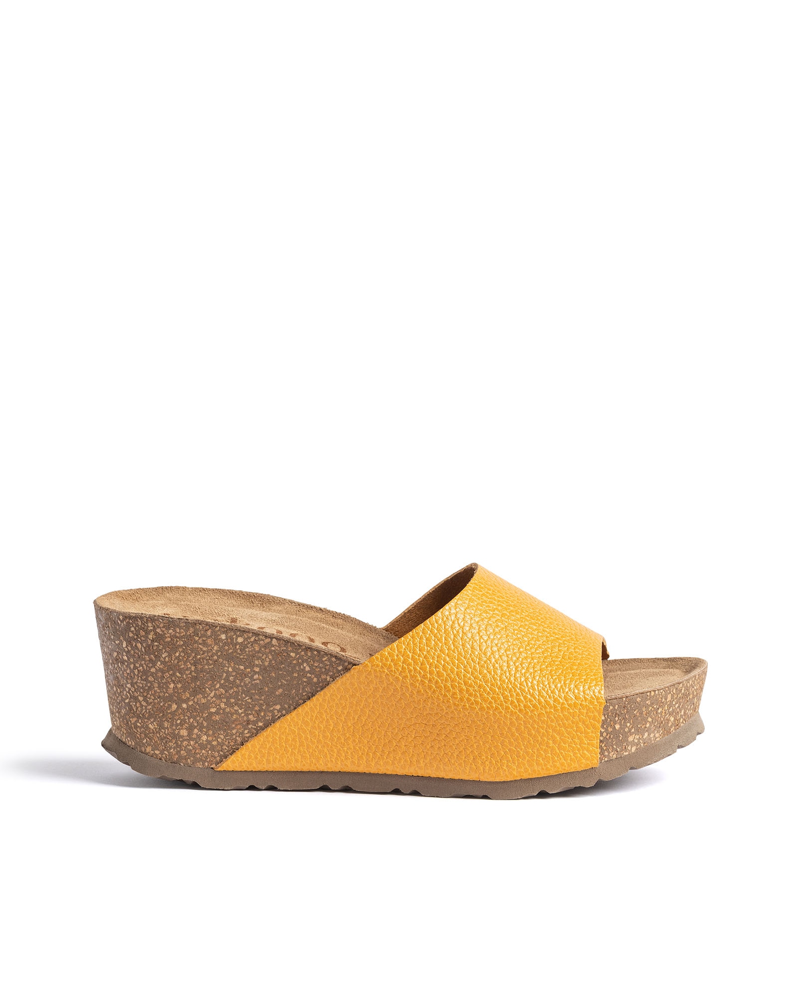 Imagen 0 de Sandalias de cuña de mujer de piel Naranja