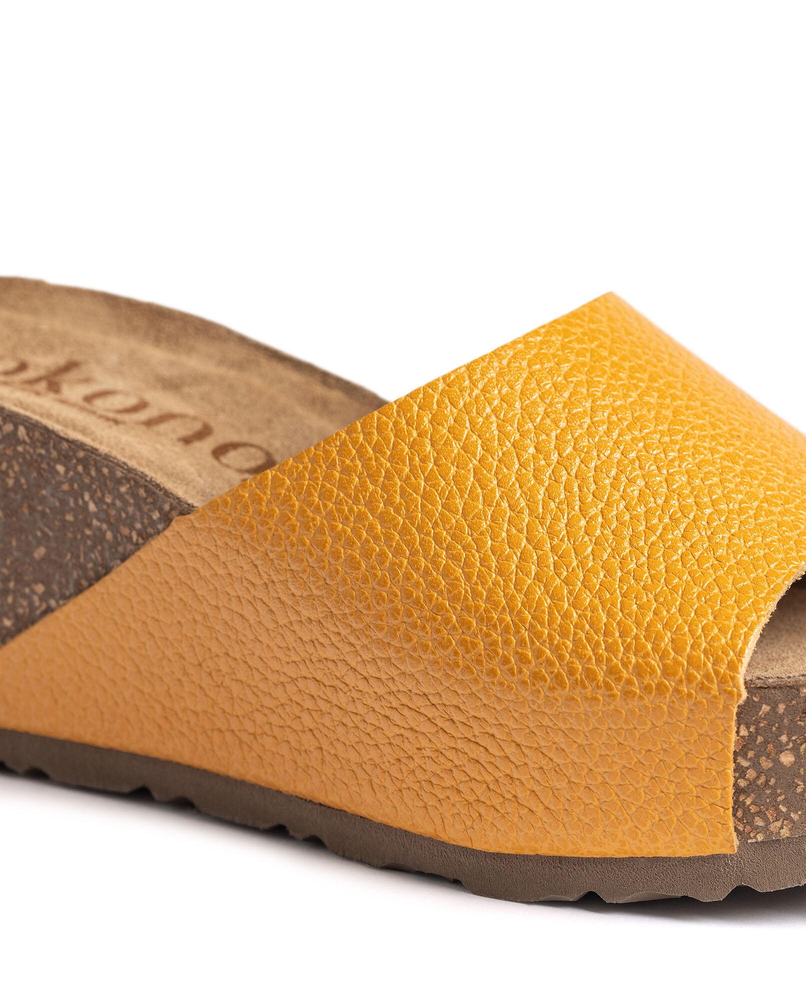 Sandalias de cuña de mujer de piel - Yokono - Naranja Naranja-3