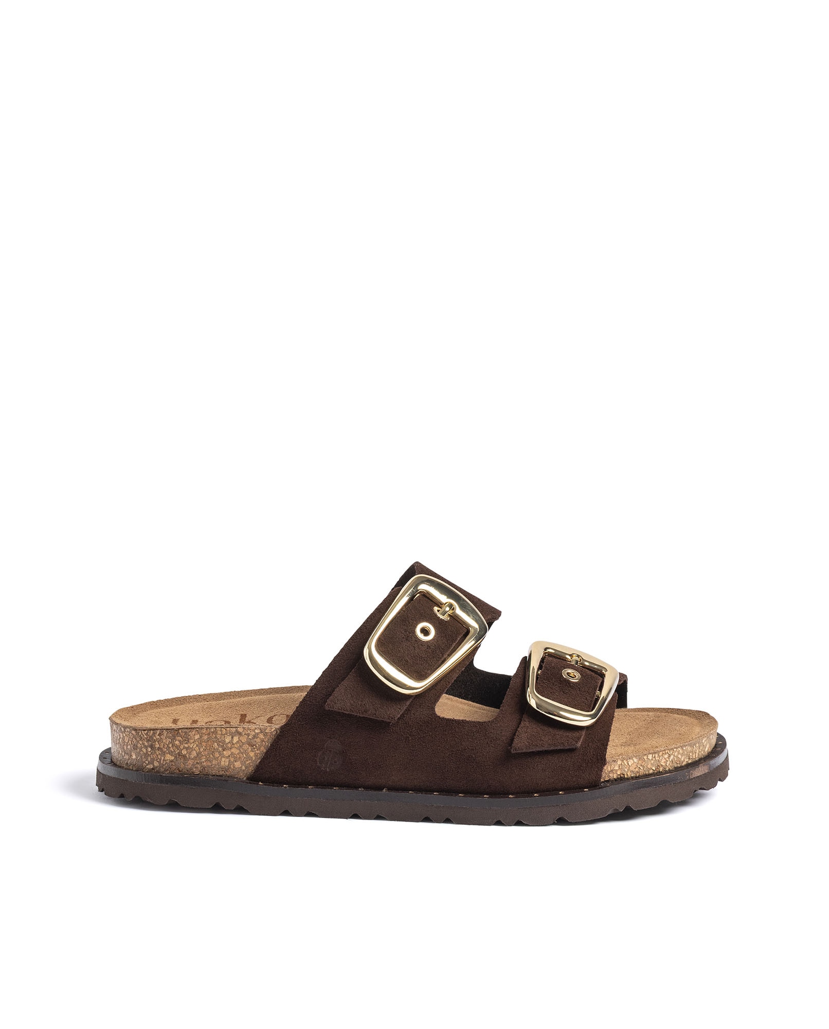 Sandalias planas de mujer de piel - Yokono - Marrón oscuro Marrón oscuro-1