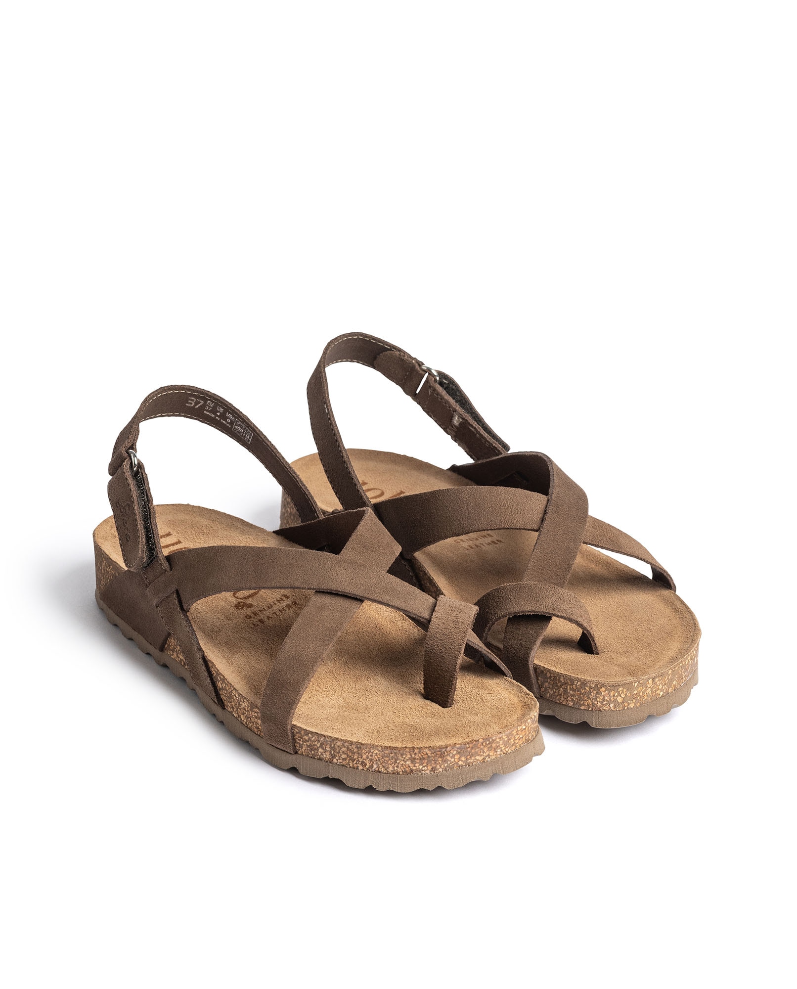 Sandalias planas de mujer de piel - Yokono - Marrón oscuro Marrón oscuro-2