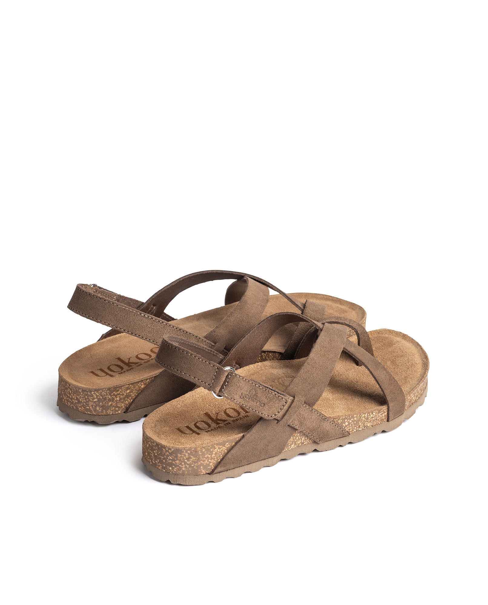 Sandalias planas de mujer de piel - Yokono - Marrón oscuro Marrón oscuro-4