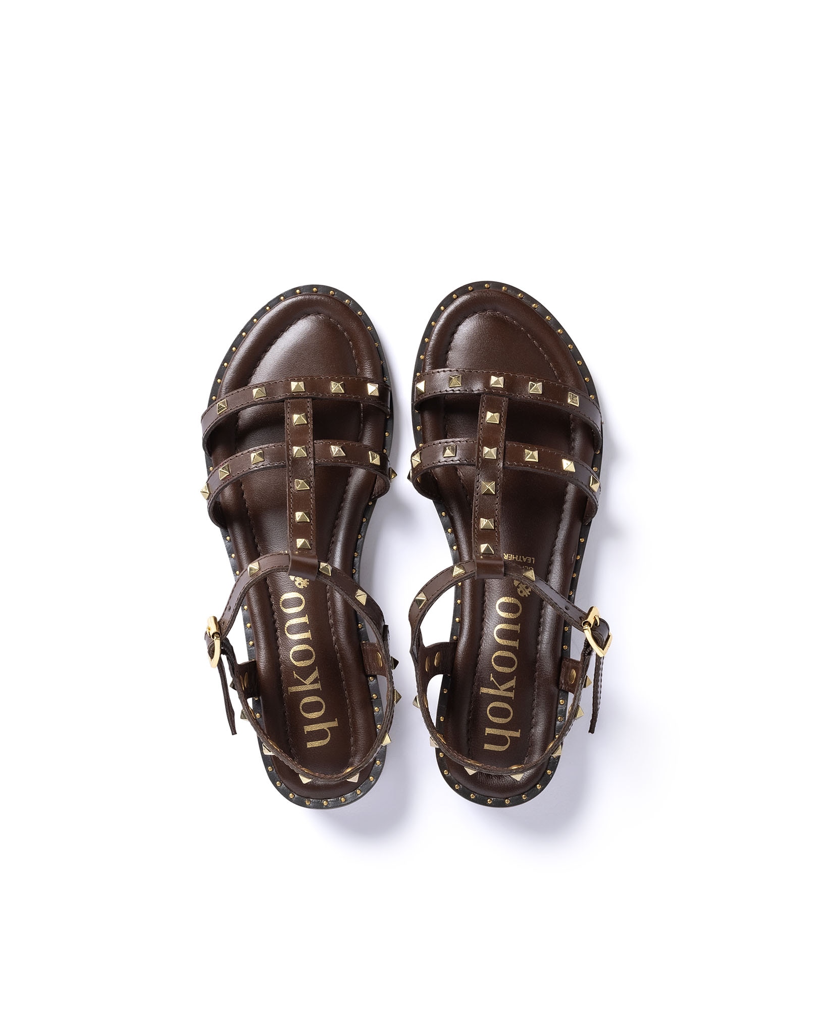 Sandalias de tacón de mujer de piel - Yokono - Beige Beige-5