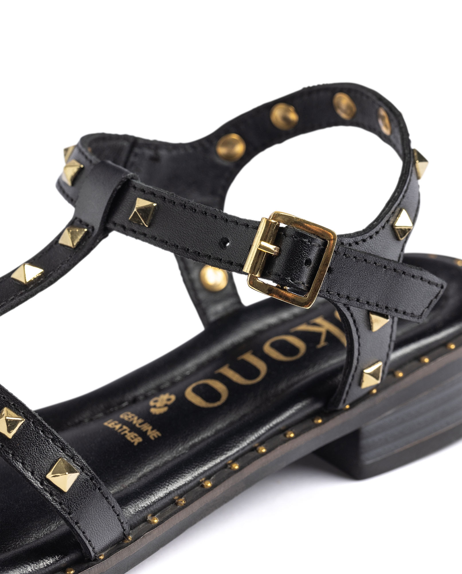 Sandalias de tacón de mujer de piel - Yokono - Negro Negro-3