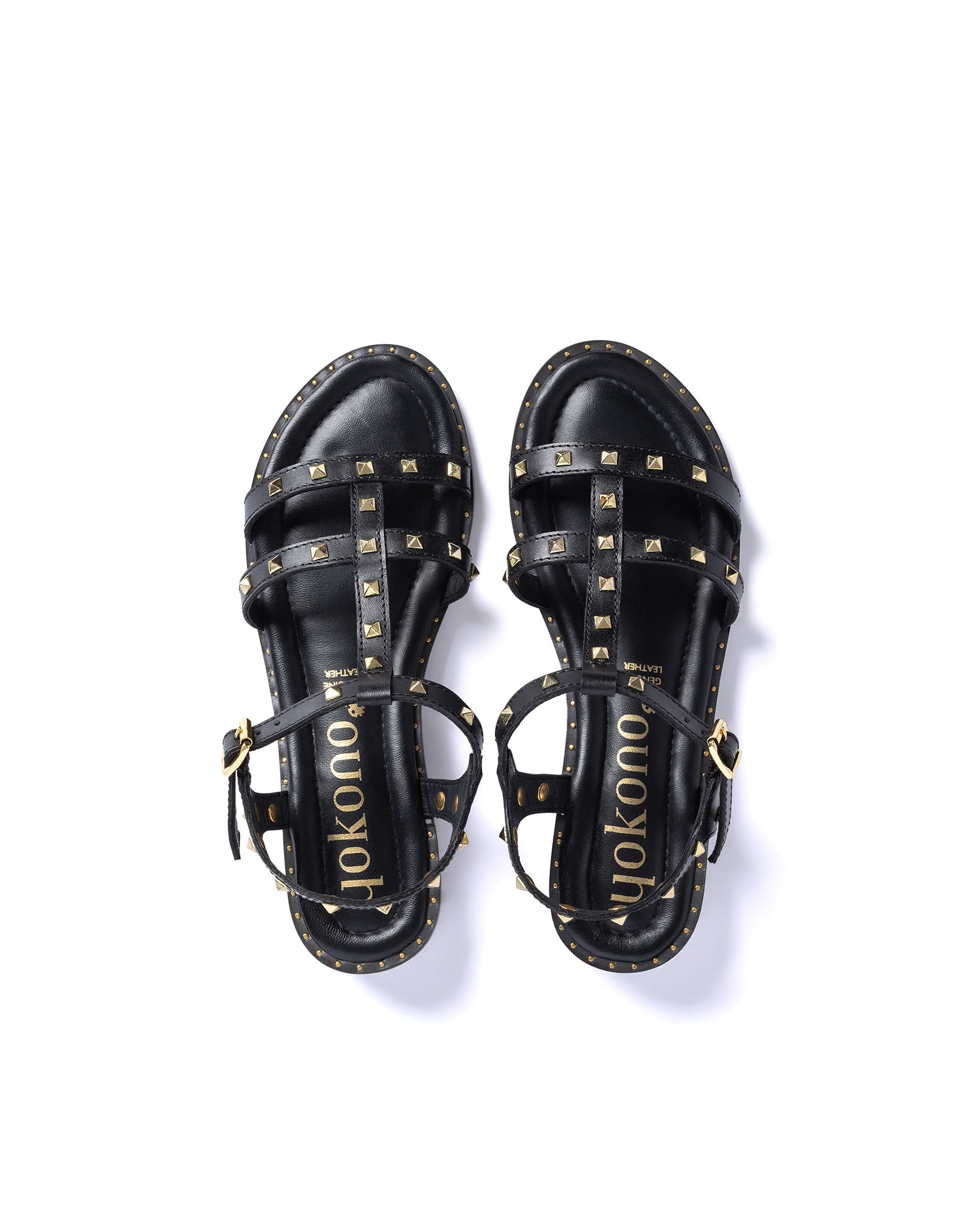 Sandalias de tacón de mujer de piel - Yokono - Negro Negro-5