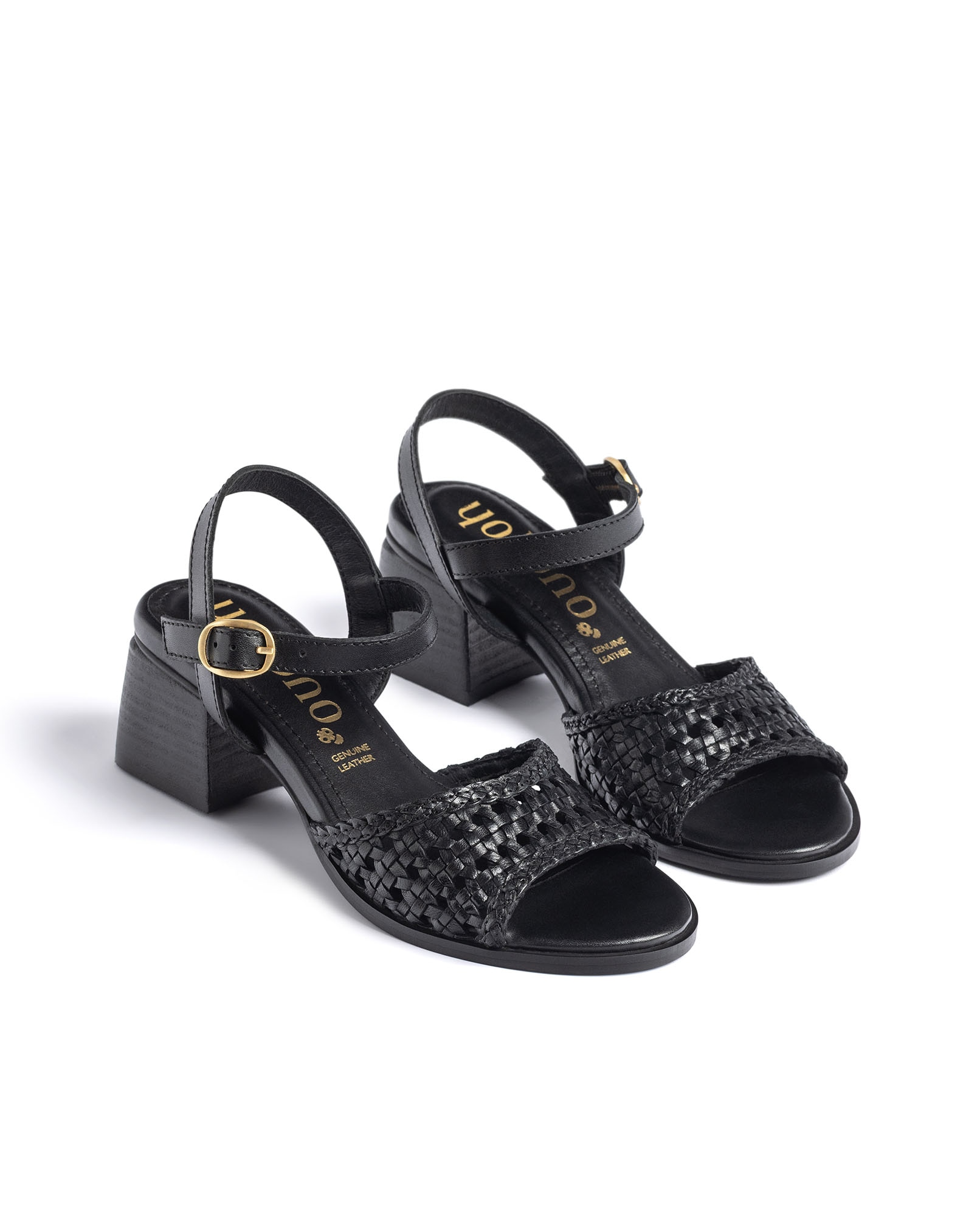 Sandalias de tacón de mujer de piel - Yokono - Rojo Negro-2
