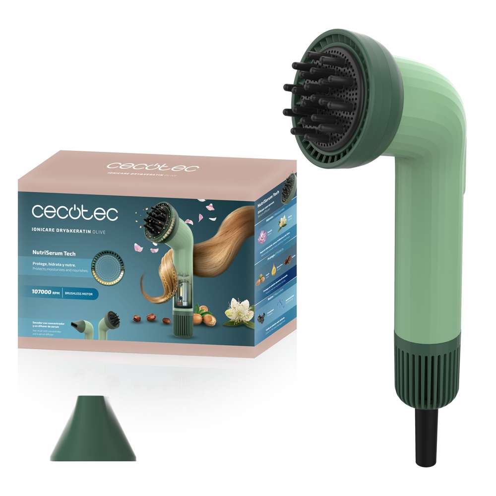 Secador de pelo BLDC Cecotec IoniCare Dry&Keratin Olive - Verde Verde-5