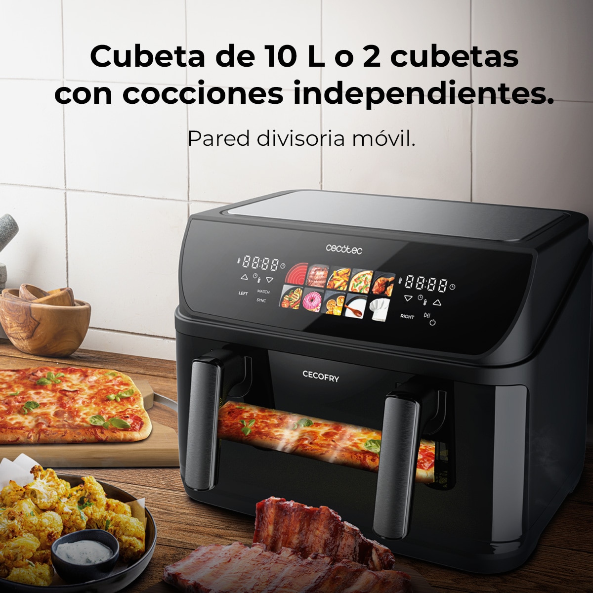 Freidora de aire Cecotec Cecofry&Grill Duoheat 10000 capacidad 10L - Negro Negro-4