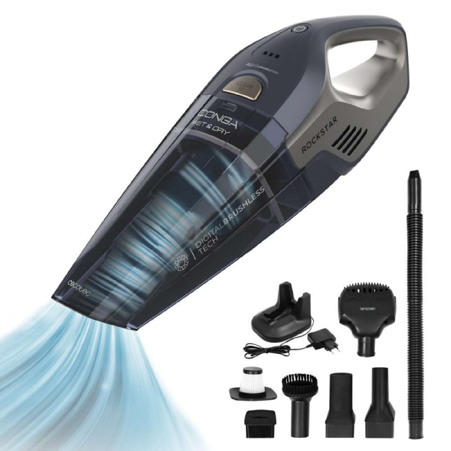 Cecotec - Aspirador de mano BLDC Cecotec Conga Rockstar 25,2V Animal Hand.