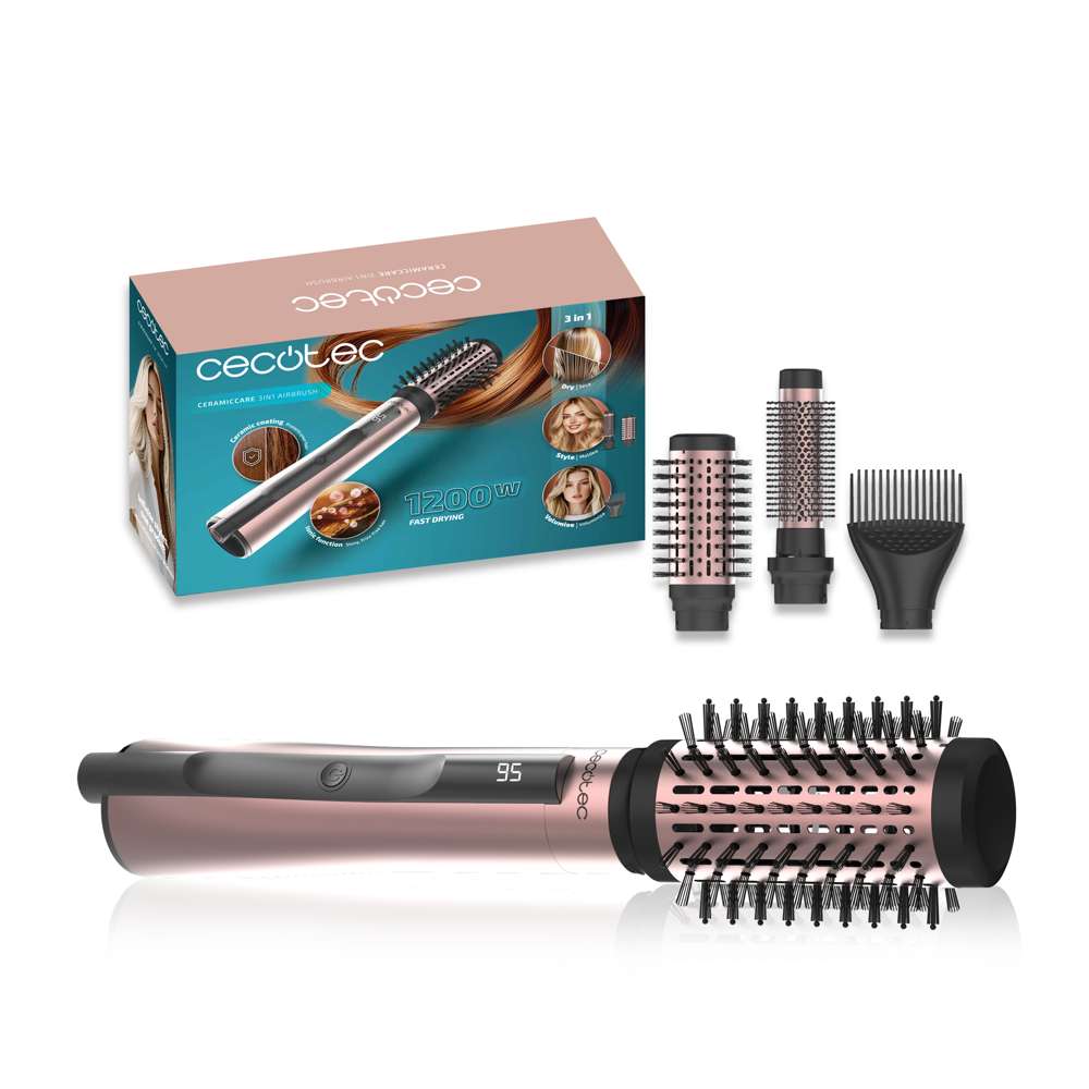 Cepillo Moldeador Cecotec CeramicCare 3in1 AirBrush - Rosa Rosa-1