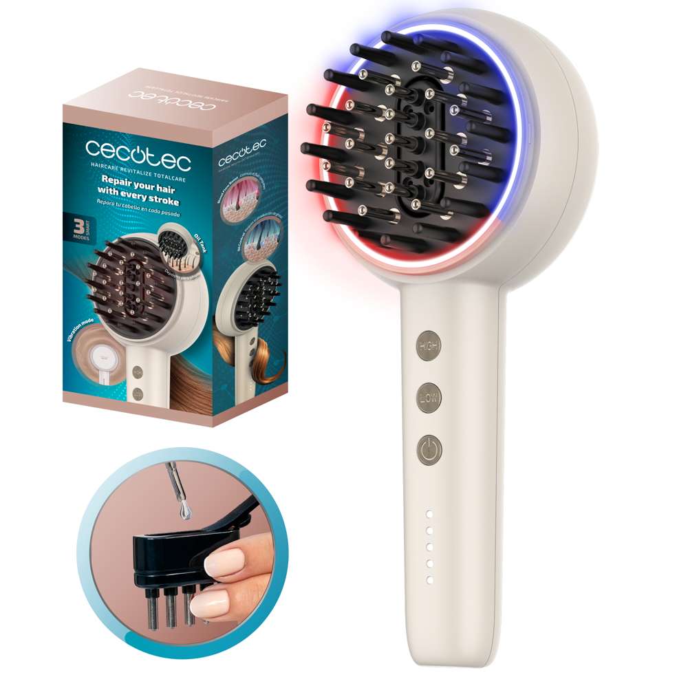 Cepillo reparador Cecotec HairCare Revitalize TotalCare - Blanco Blanco-1