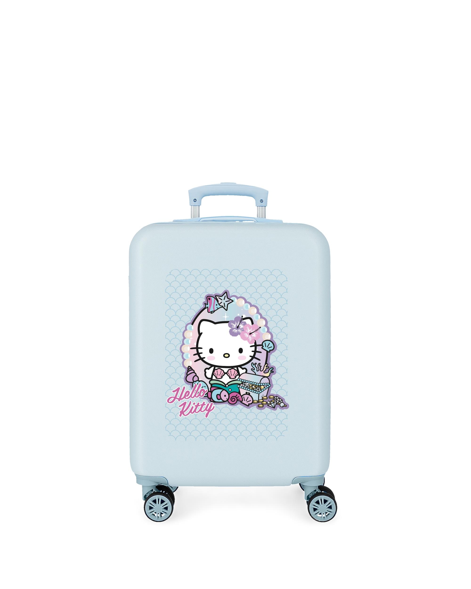 Imagen 0 de Maleta de cabina Hello Kitty Mermaid kitty rígida con capacidad de 35L Azul claro
