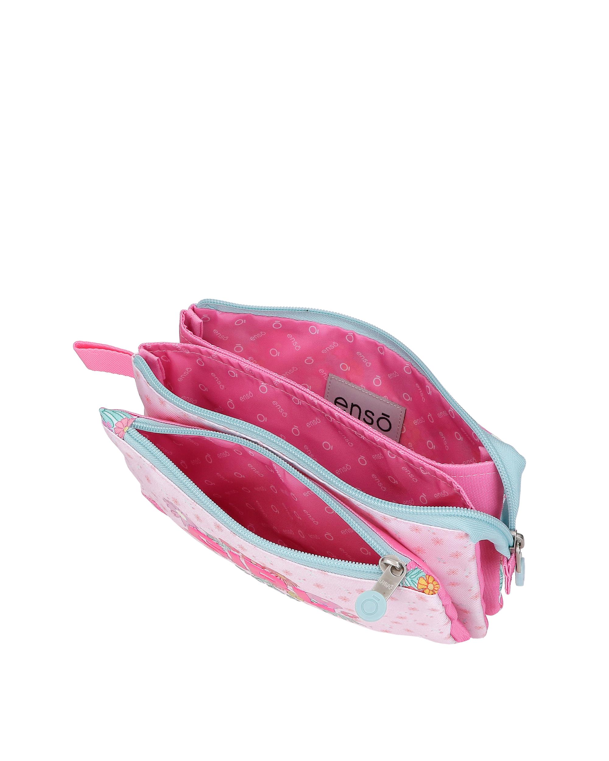 Portatodo tres compartimentos Enso Girl Zone Rosa-4