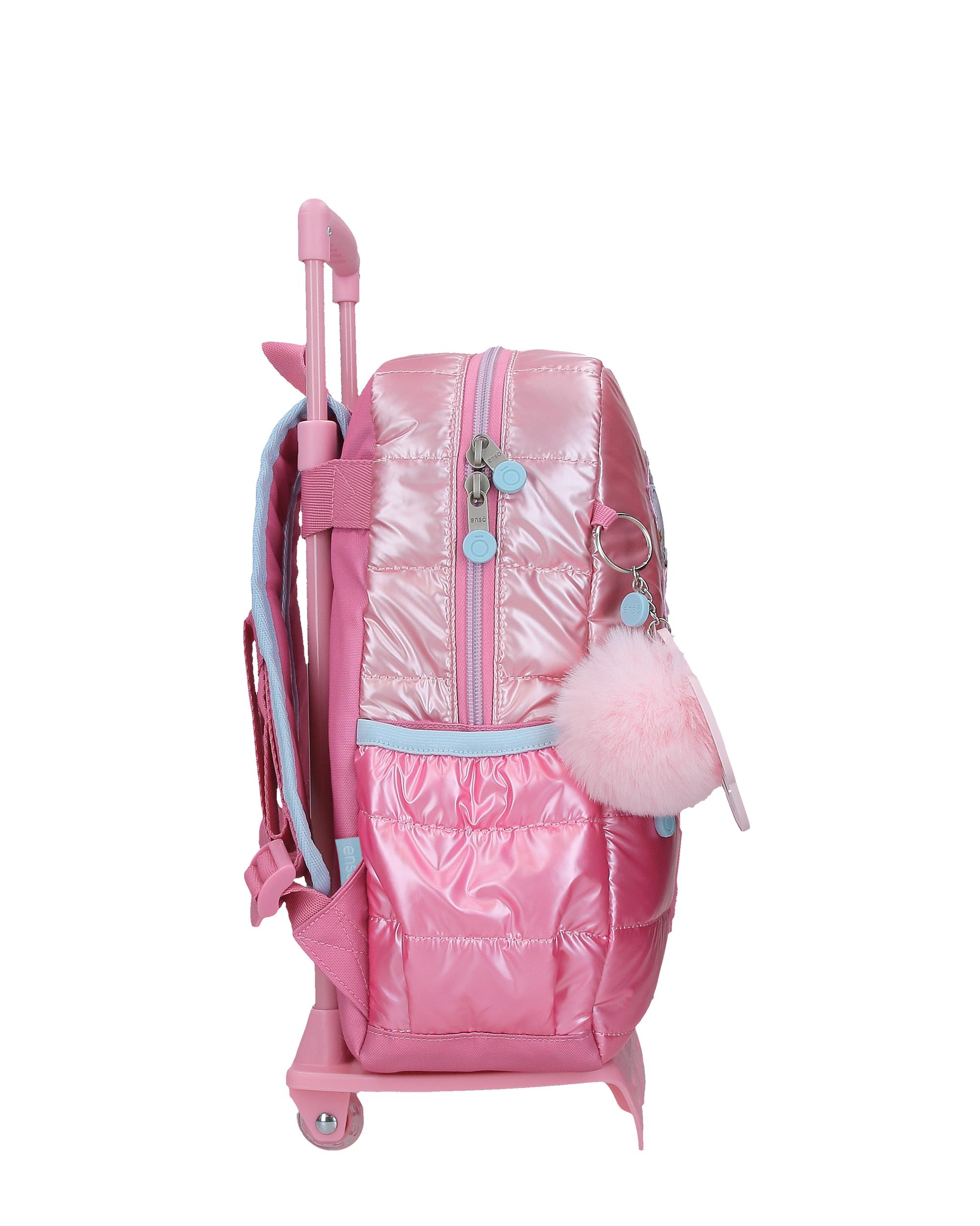 Mochila Escolar Enso Into The Wild con capacidad de 9,801L con carro rosa Rosa-2