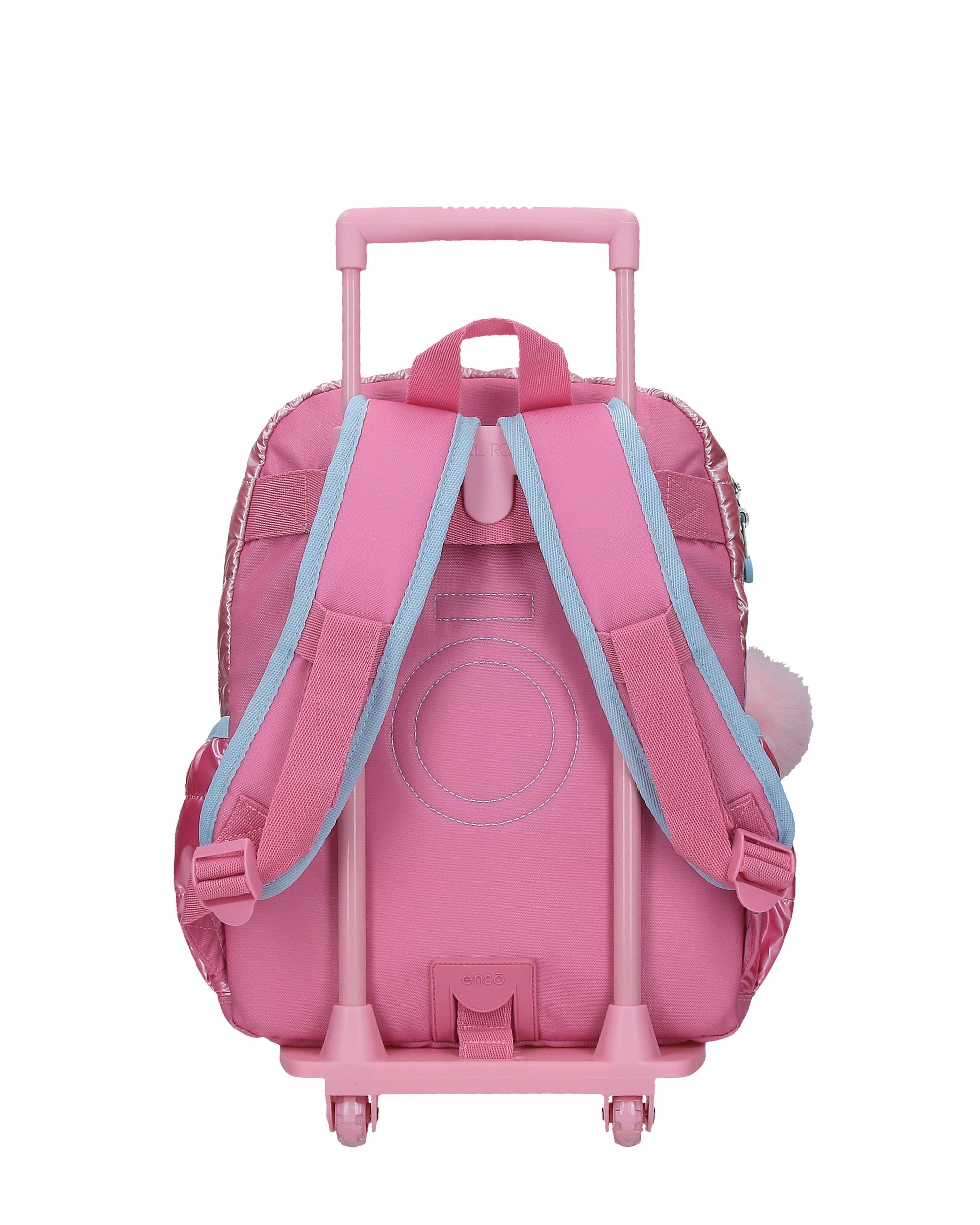Mochila Escolar Enso Into The Wild con capacidad de 9,801L con carro rosa Rosa-3
