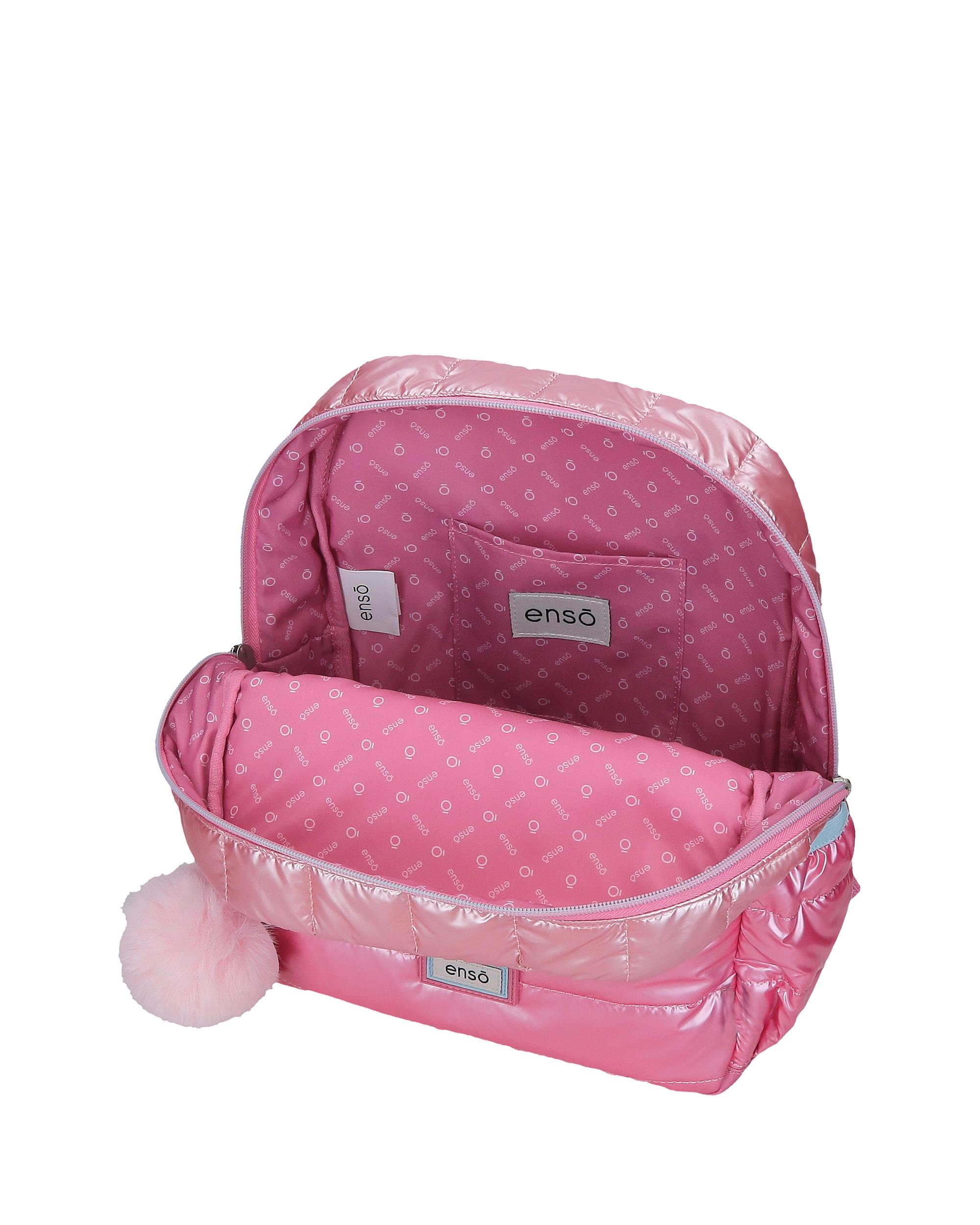 Mochila Escolar Enso Into The Wild con capacidad de 9,801L con carro rosa Rosa-4
