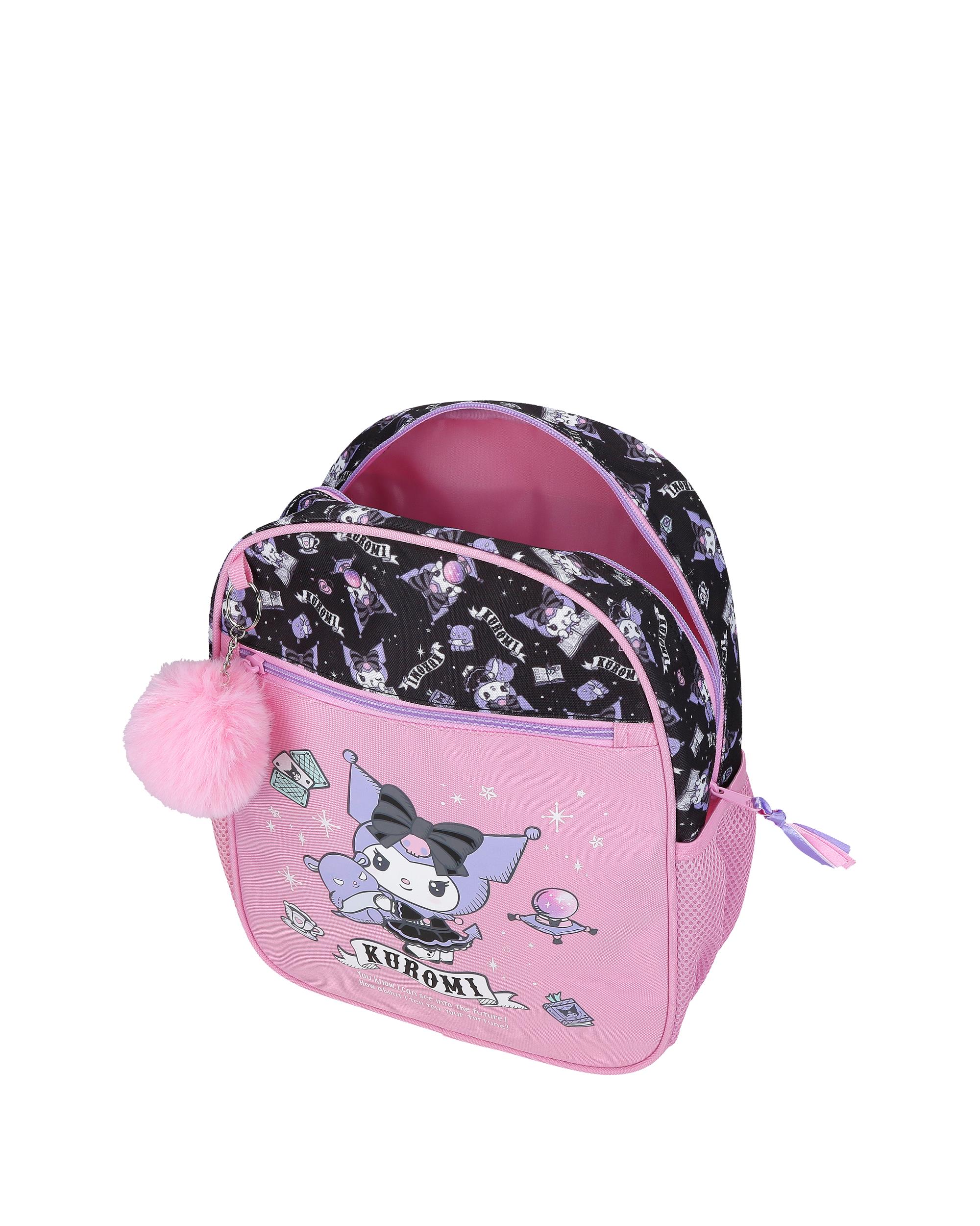 Mochila Escolar Kuromi Fortune Telling con capacidad de 9,801L adaptable a carro rosa Rosa-4