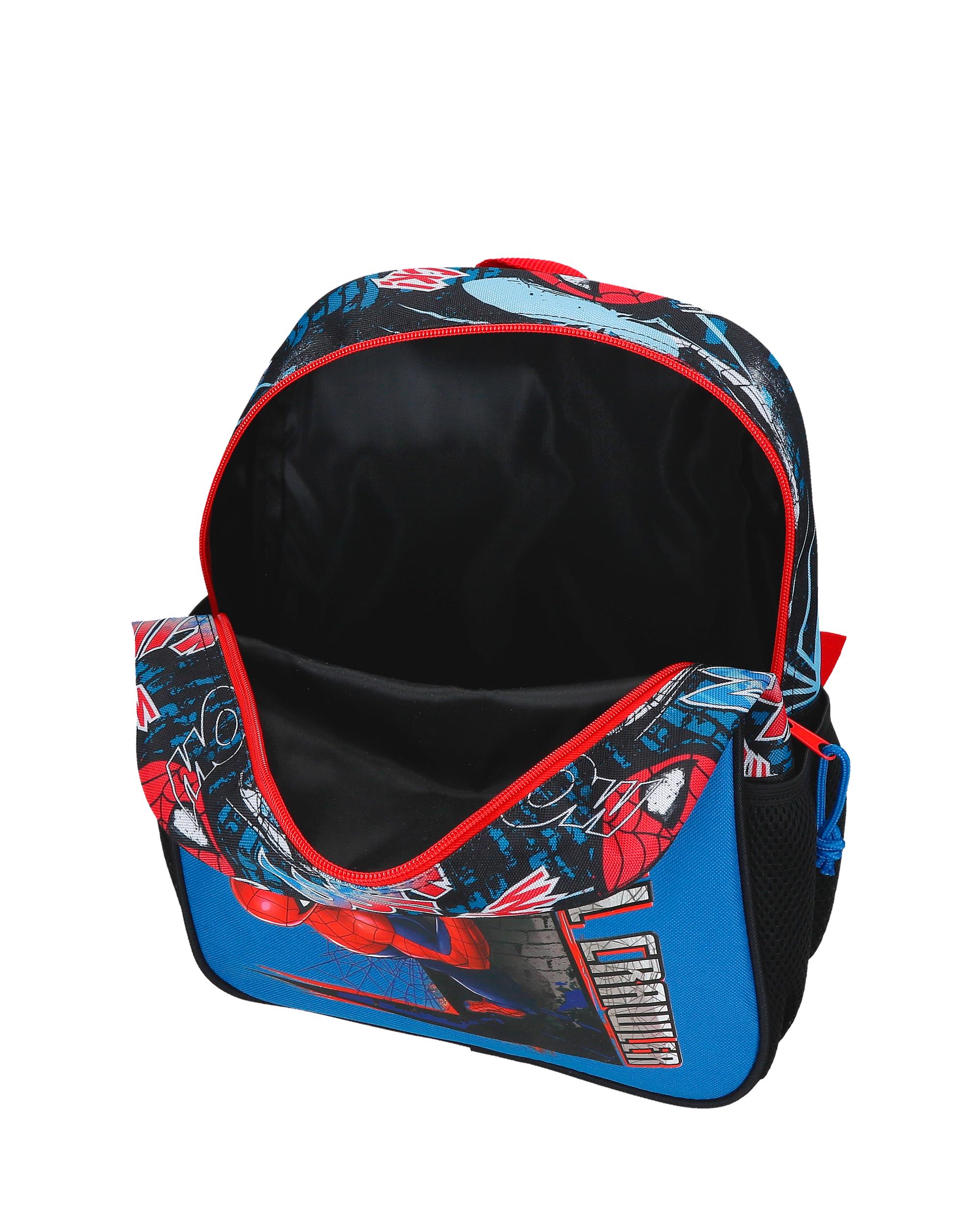 Mochila Escolar Spiderman Wall Crawler con capacidad de 9,801L adaptable a carro negro Negro-4