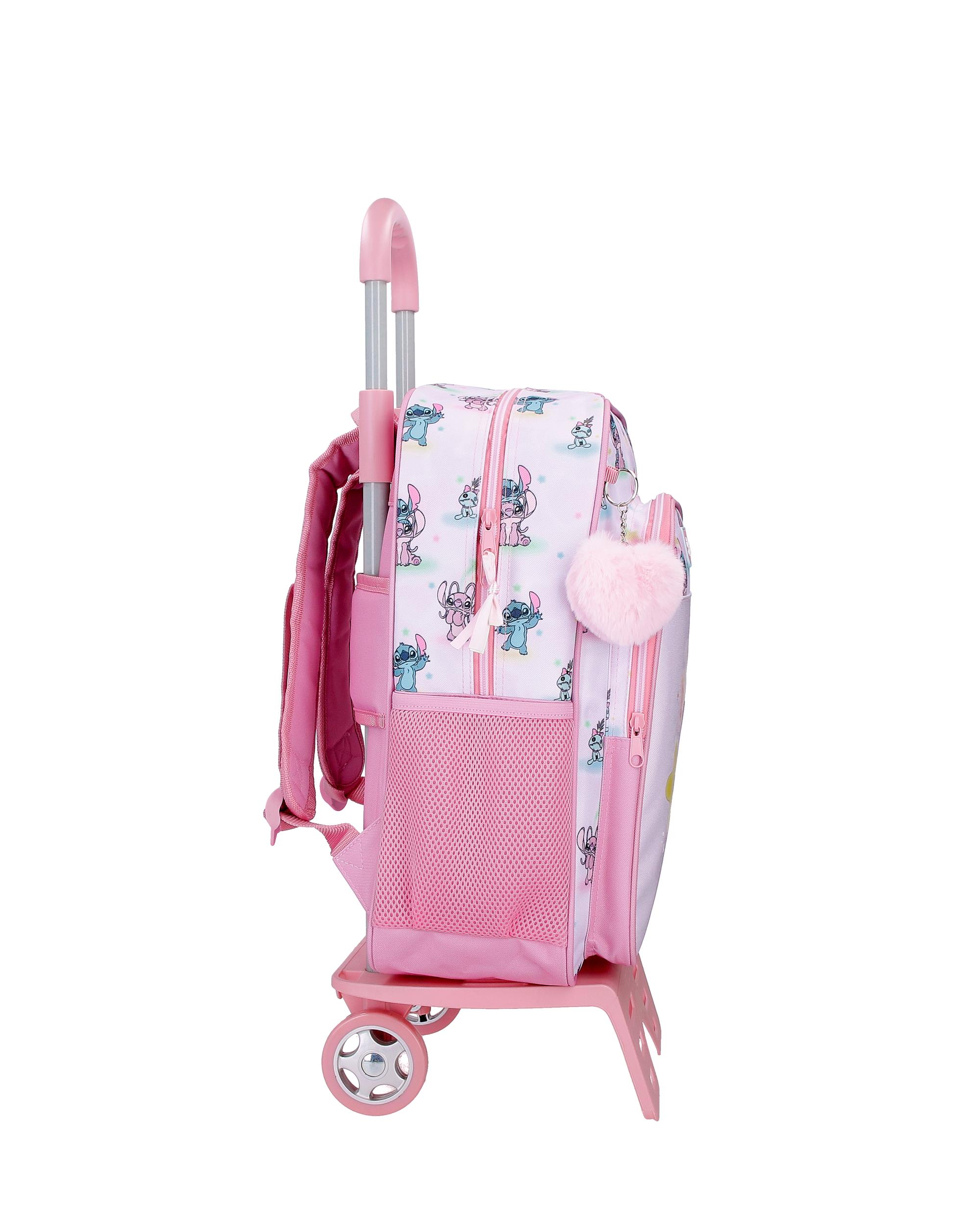 Mochila Escolar Stitch You & Me con capacidad de 15,6L con carro malva Morado-2