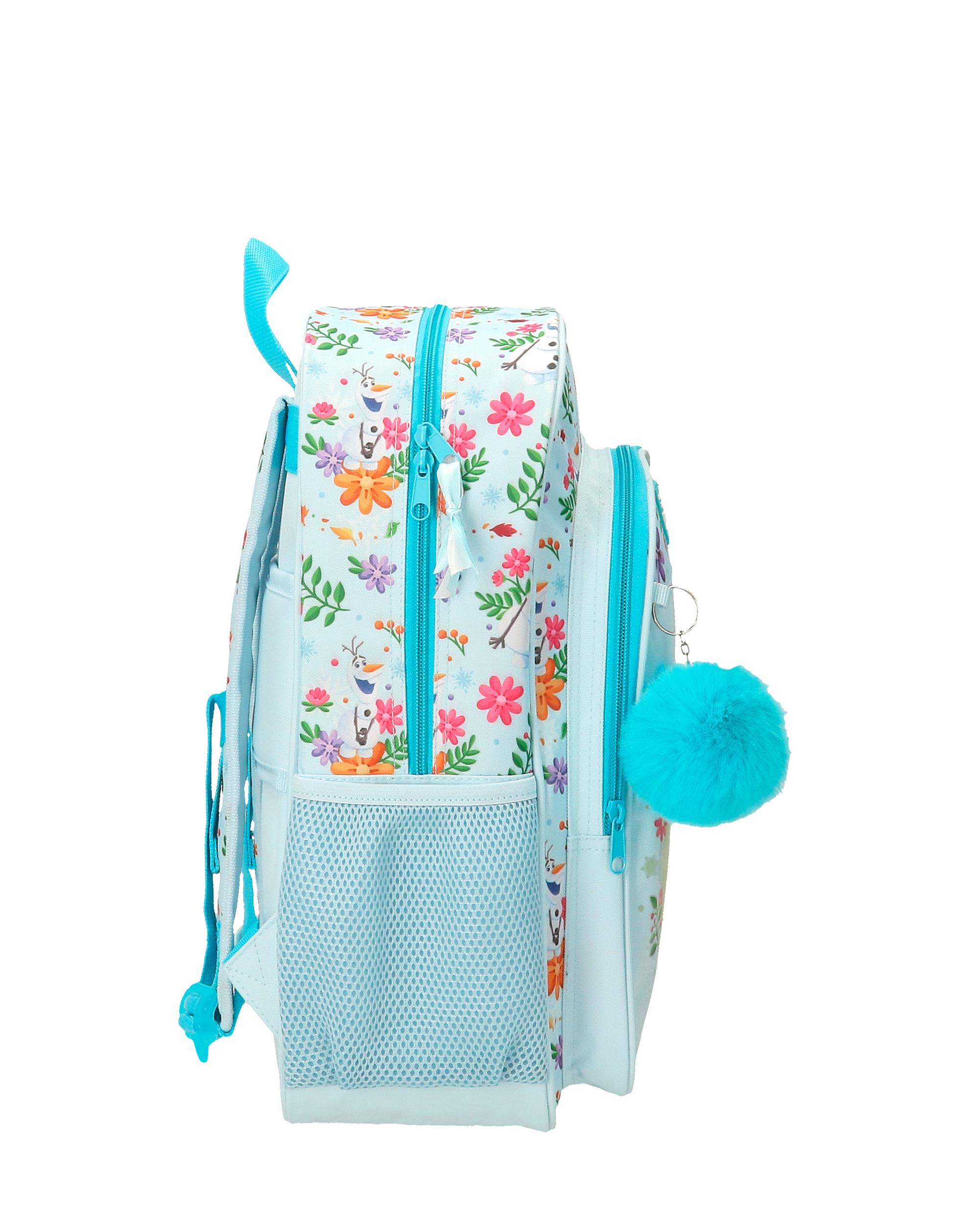 Mochila Escolar Frozen Forever con capacidad de 14,4L adaptable a carro azul claro Azul-2