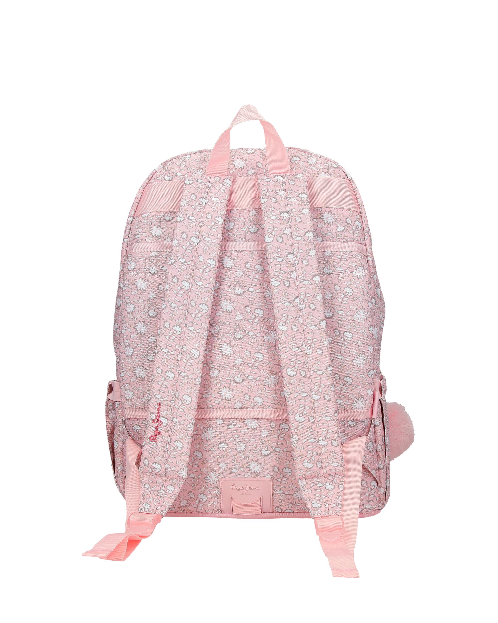 Mochila escolar 44 cm PJL Mia adaptable a carro rosa claro Rosa-3