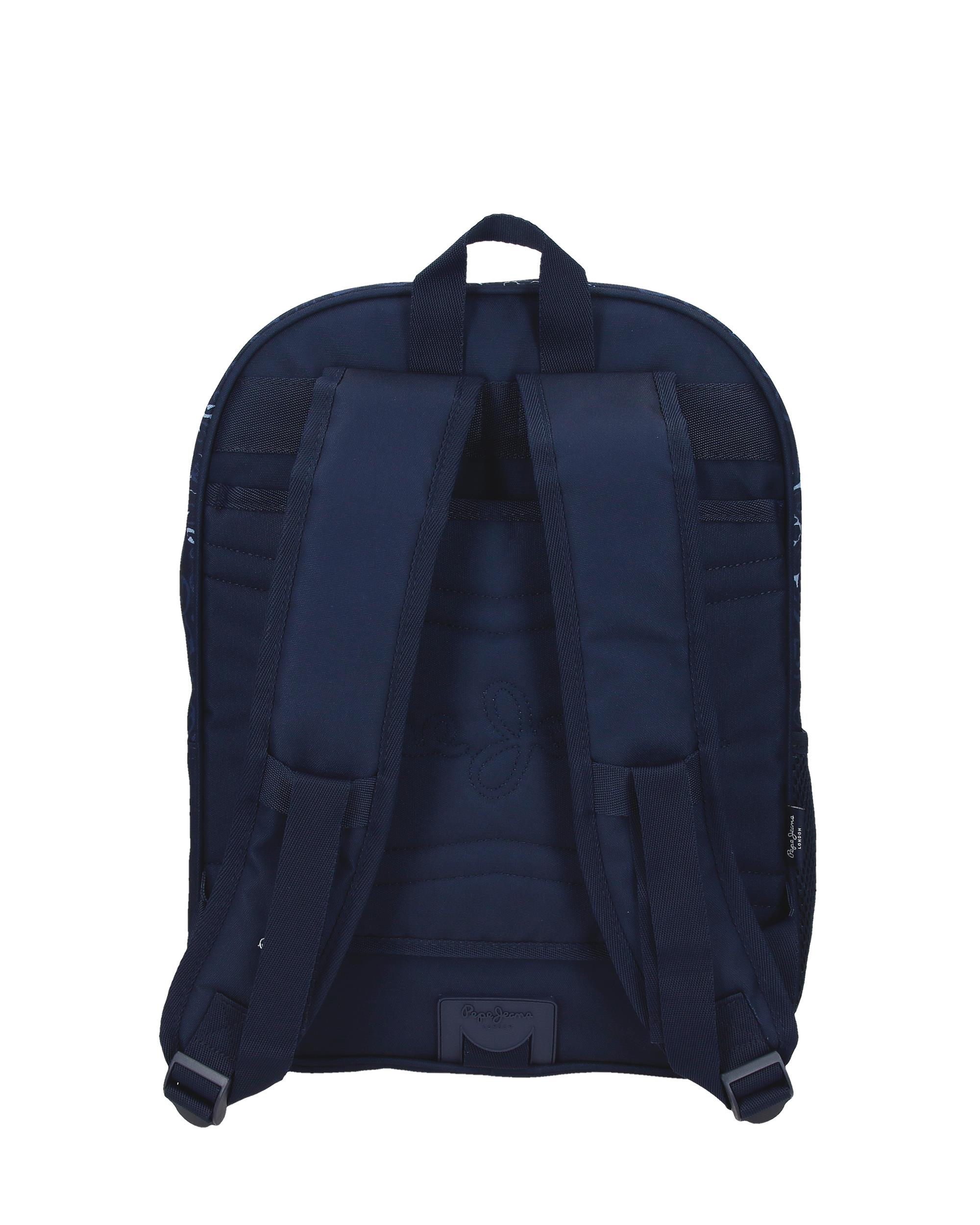 Mochila escolar 40 cm PJL Lenay dos compartimentos adaptable a carro marino Azul-3