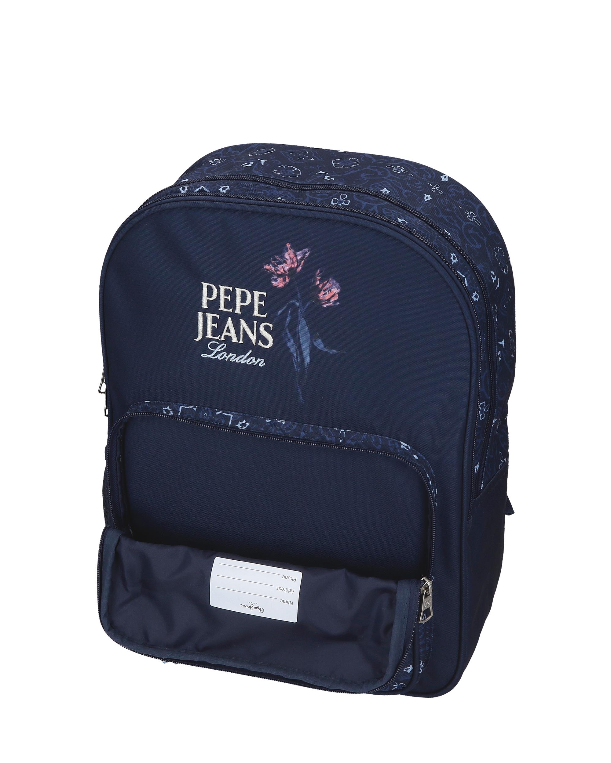 Mochila escolar 40 cm PJL Lenay dos compartimentos con carro marino Azul-5