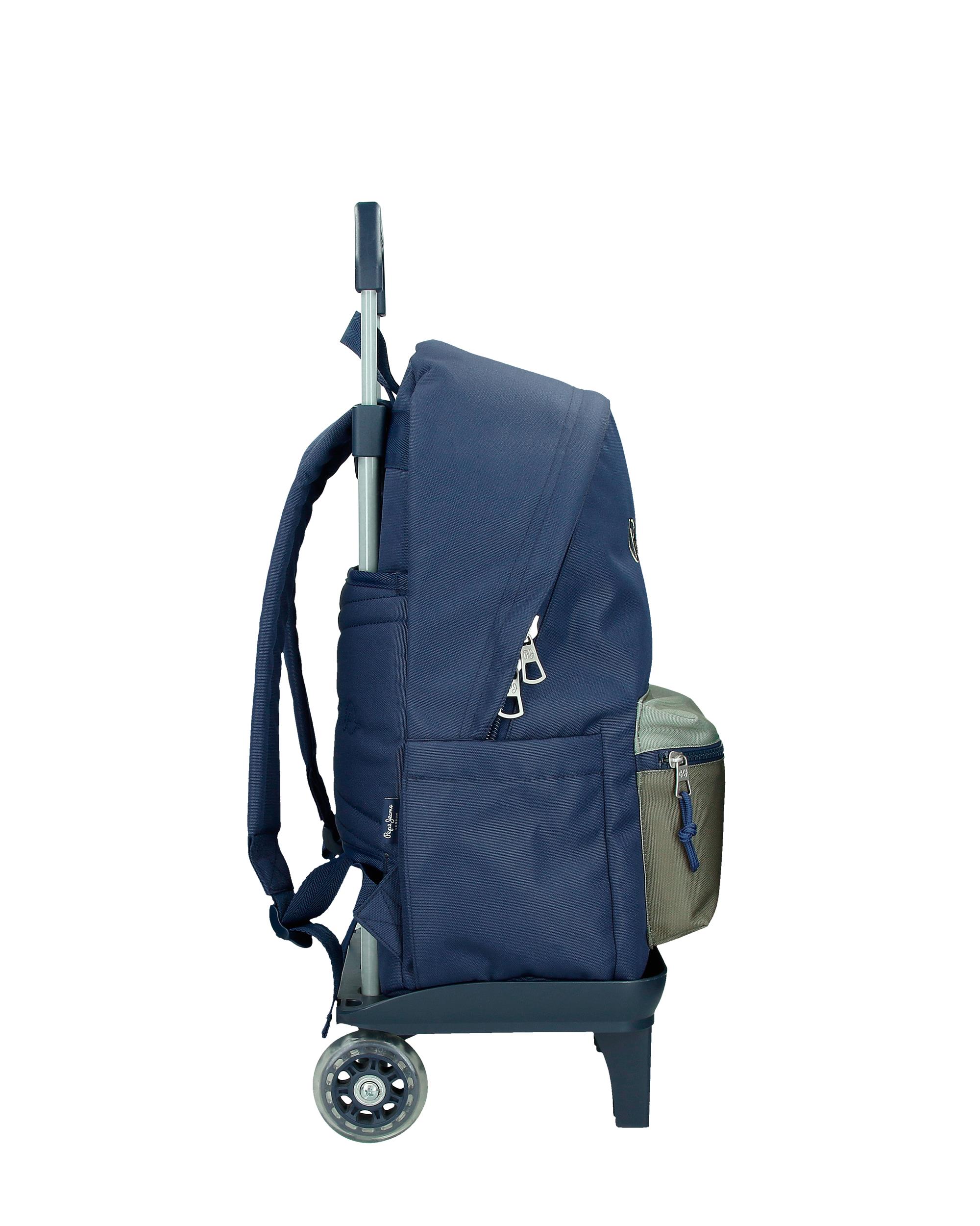 Mochila escolar 44 cm PJL Arwyn con carro marino Azul-2