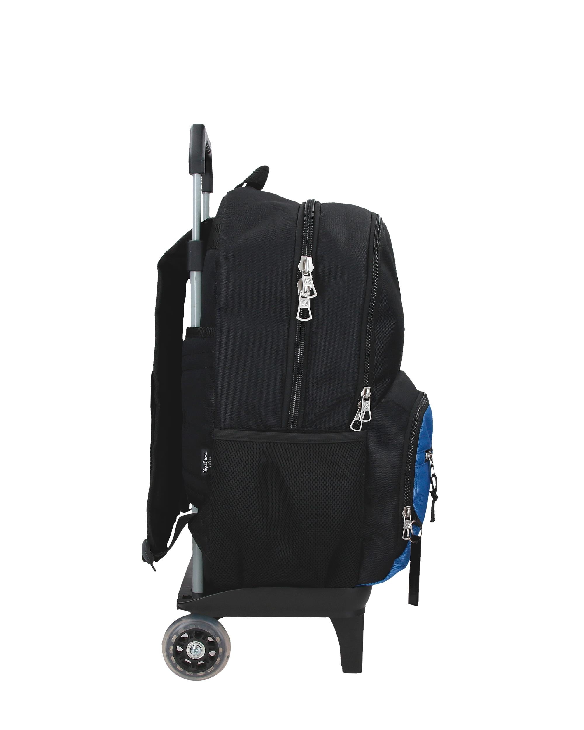 Imagen 2 de Mochila escolar 46 cm PJL Henry dos compartimentos con carro negro Negro