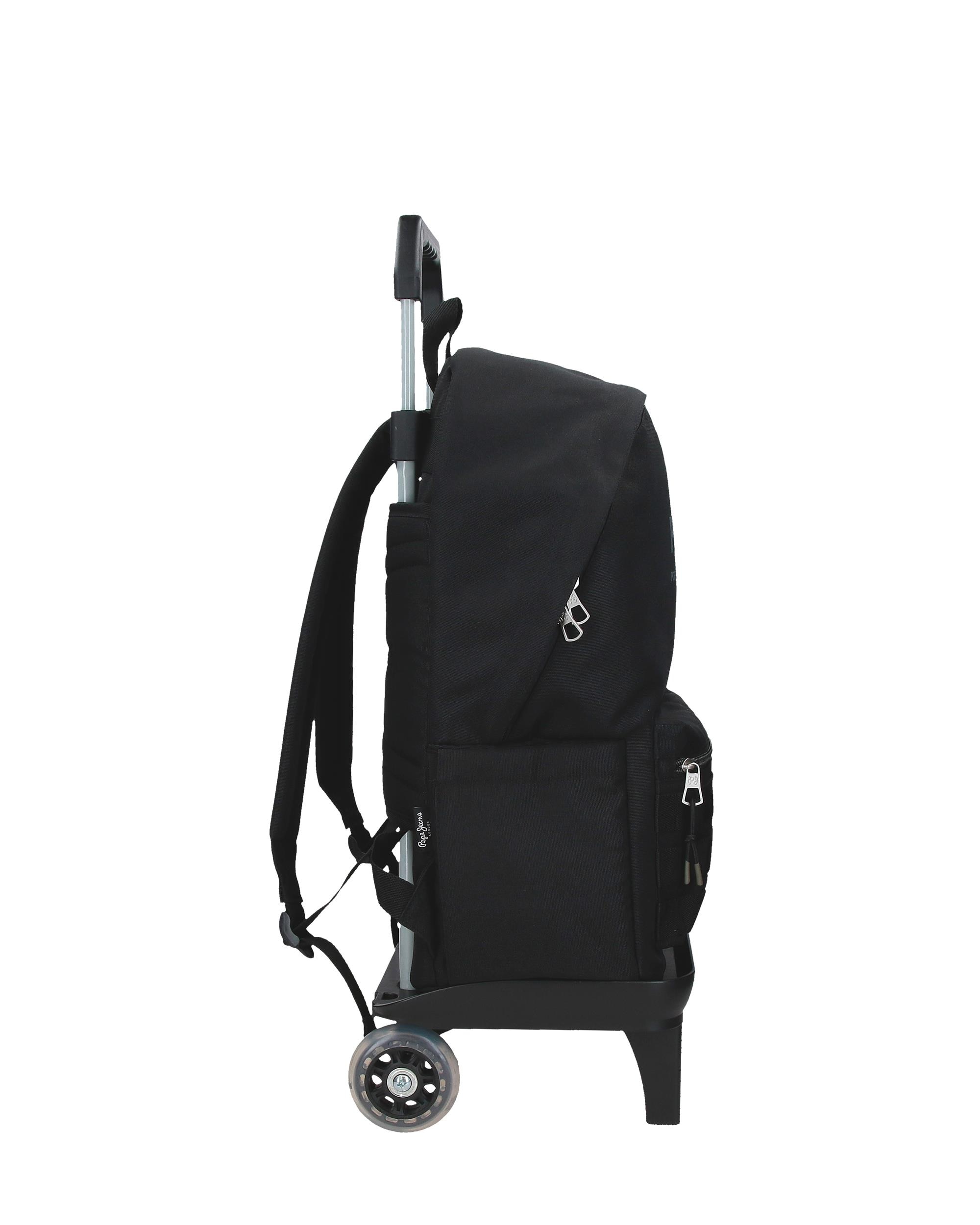 Imagen 2 de Mochila escolar 44 cm PJL Edward con carro negro Negro