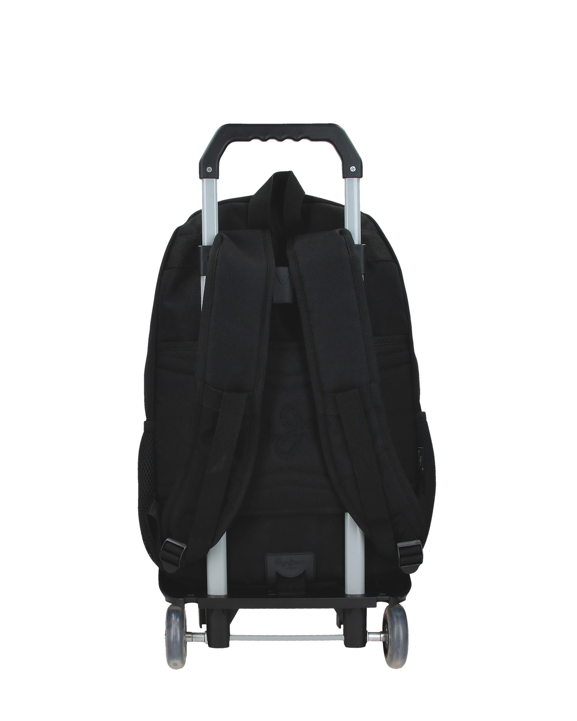 Imagen 3 de Mochila escolar 46 cm PJL Edward dos compartimentos con carro negro Negro
