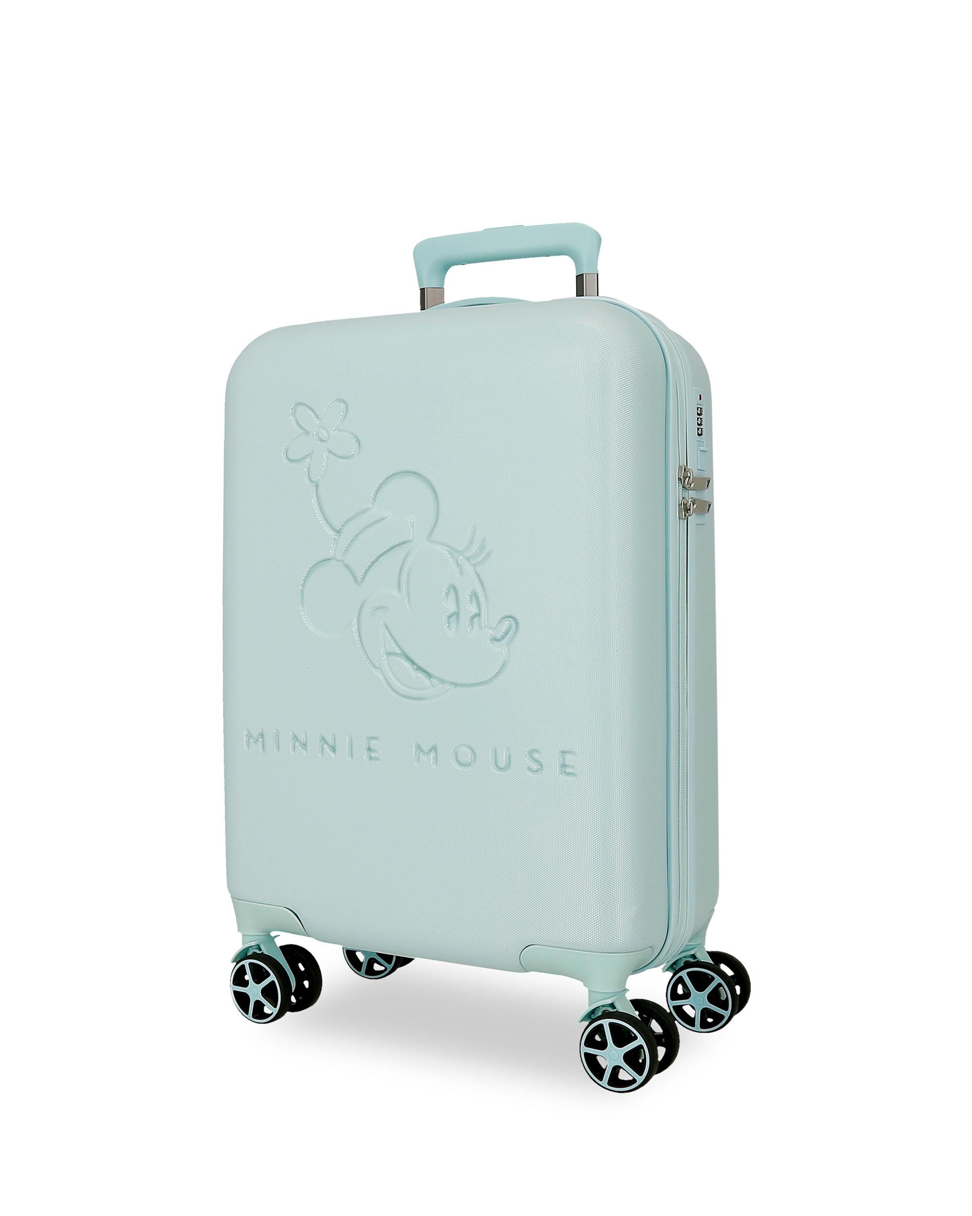 Imagen 1 de Maleta de cabina 55 cm traveling with minnie abs rígida con capacidad de 32l turquesa - Disney - Azul Azul