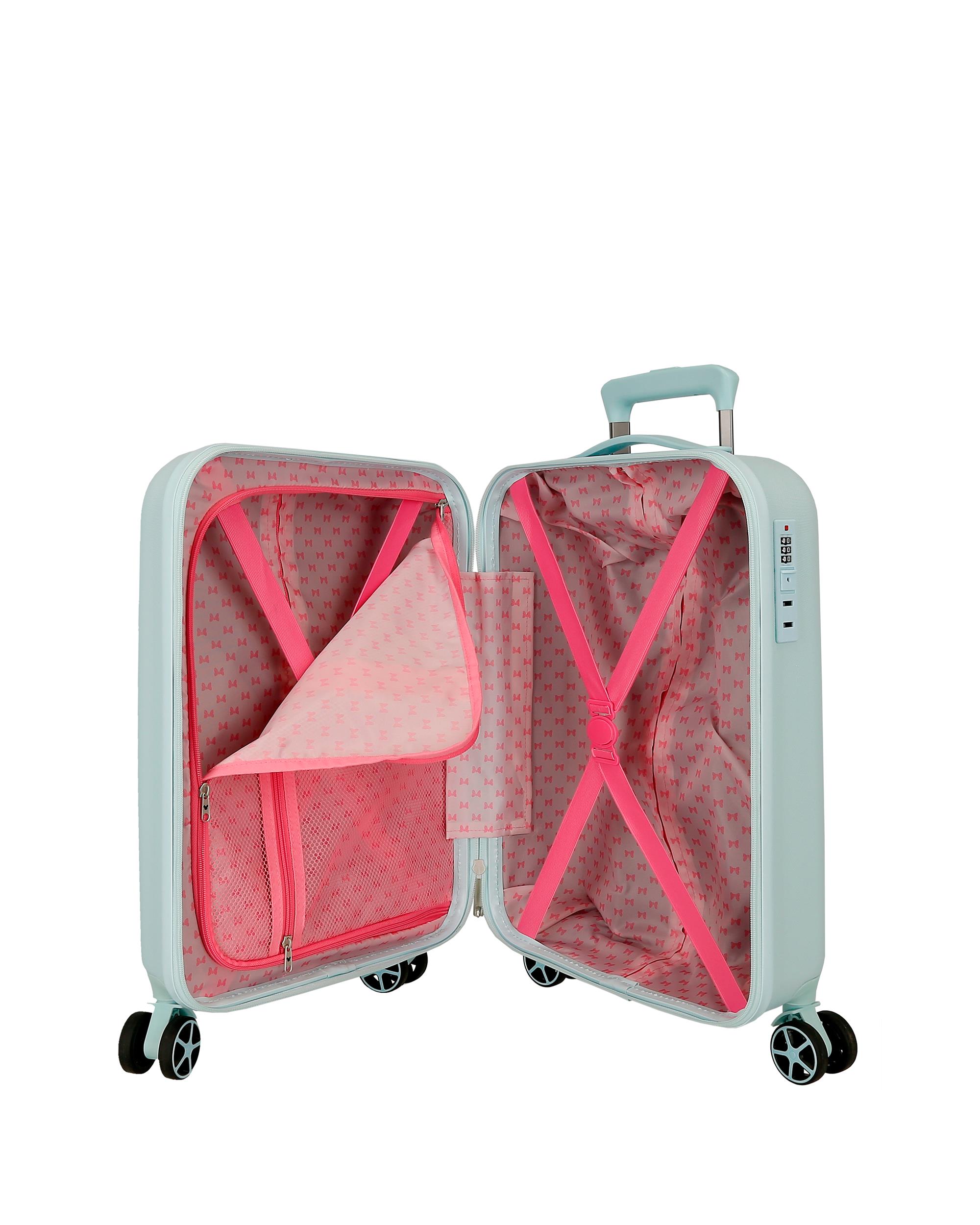 Imagen 5 de Maleta de cabina 55 cm traveling with minnie abs rígida con capacidad de 32l turquesa - Disney - Azul Azul