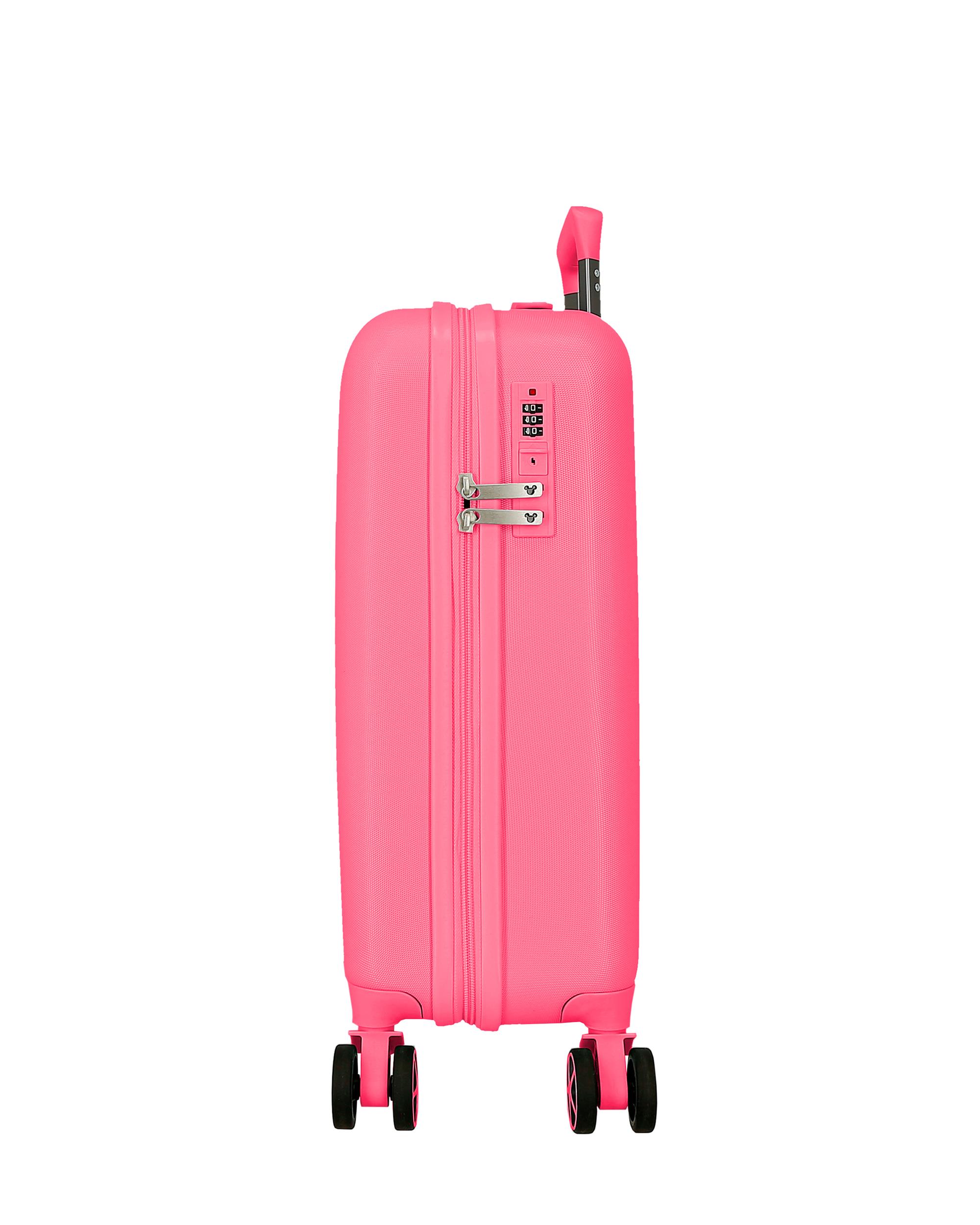 Imagen 2 de Maleta de cabina 55 cm traveling with minnie abs rígida con capacidad de 32l turquesa azul - Disney - Rosa Rosa