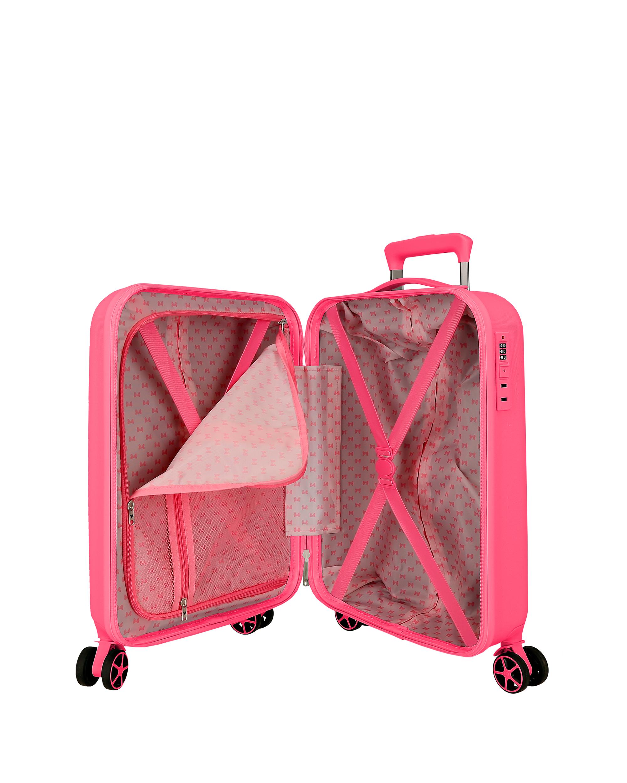 Imagen 5 de Maleta de cabina 55 cm traveling with minnie abs rígida con capacidad de 32l turquesa azul - Disney - Rosa Rosa