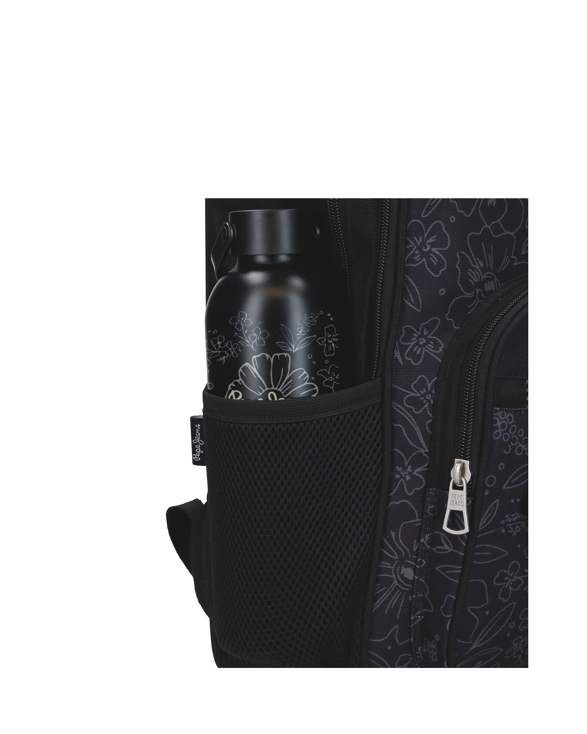 Mochila escolar 40 cm PJL Eloise dos compartimentos adaptable a carro negro Negro-6