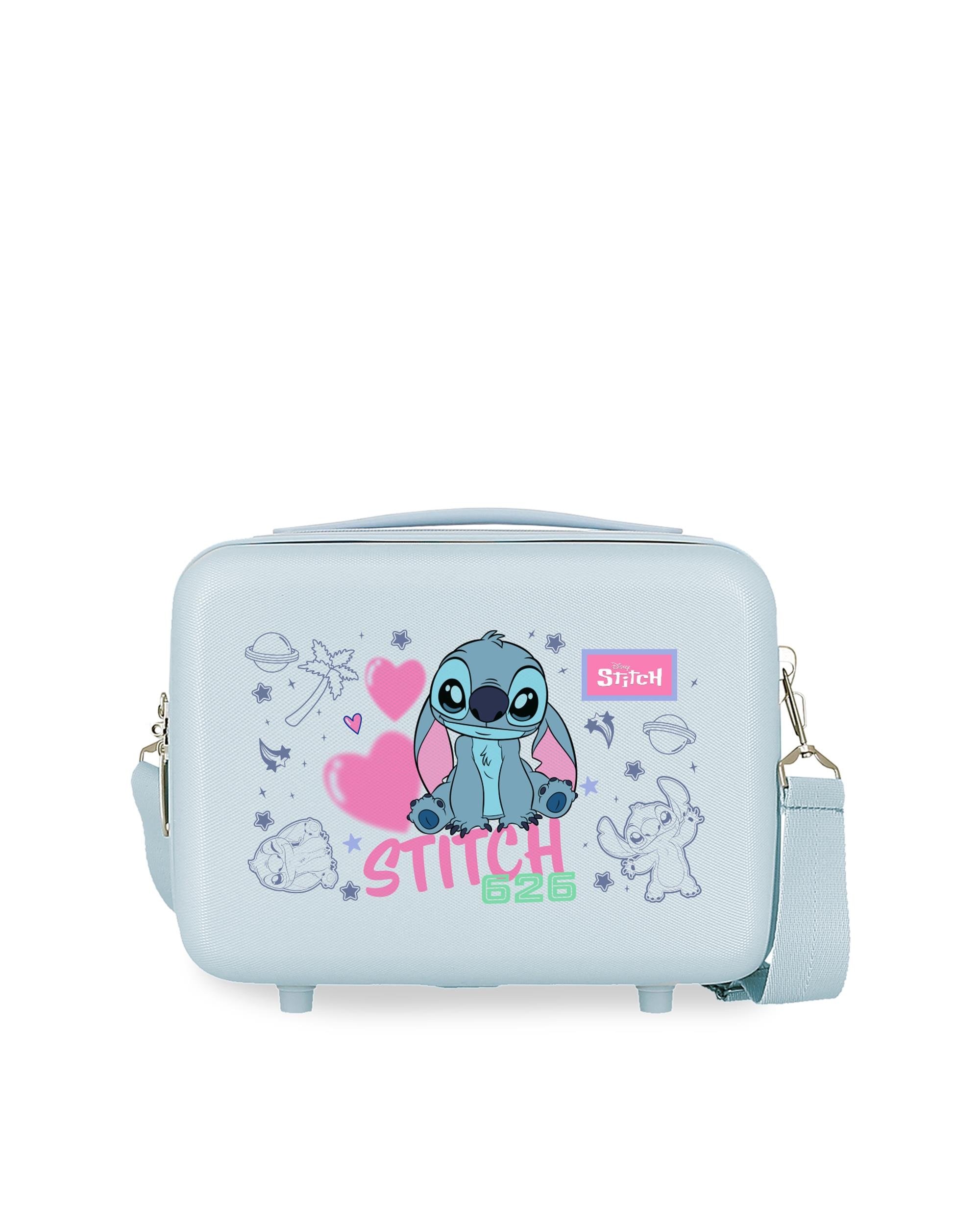 Disney - Neceser abs stitch hearts adaptable con capacidad de 9,1l.